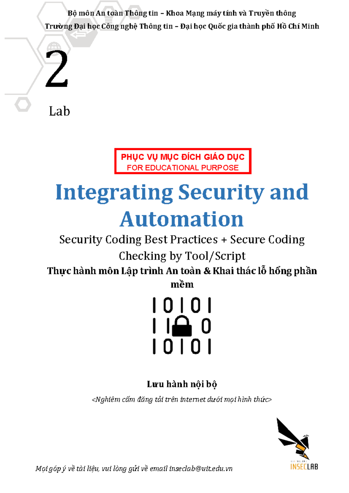 Lab 2: Integrating Security and Automation in Secure Coding Practices ...