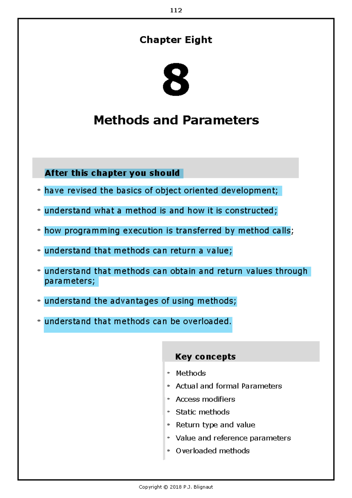 112 Chapter 8 - Methods and Parameters Overview and Key Concepts - Studocu