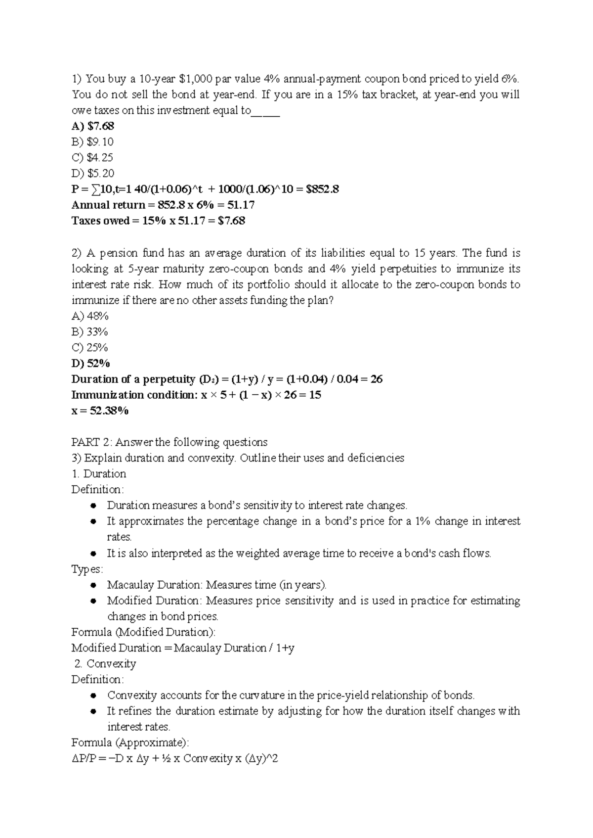 Final Exam Study Guide for FIN350: Bond Valuation & Risk Management ...