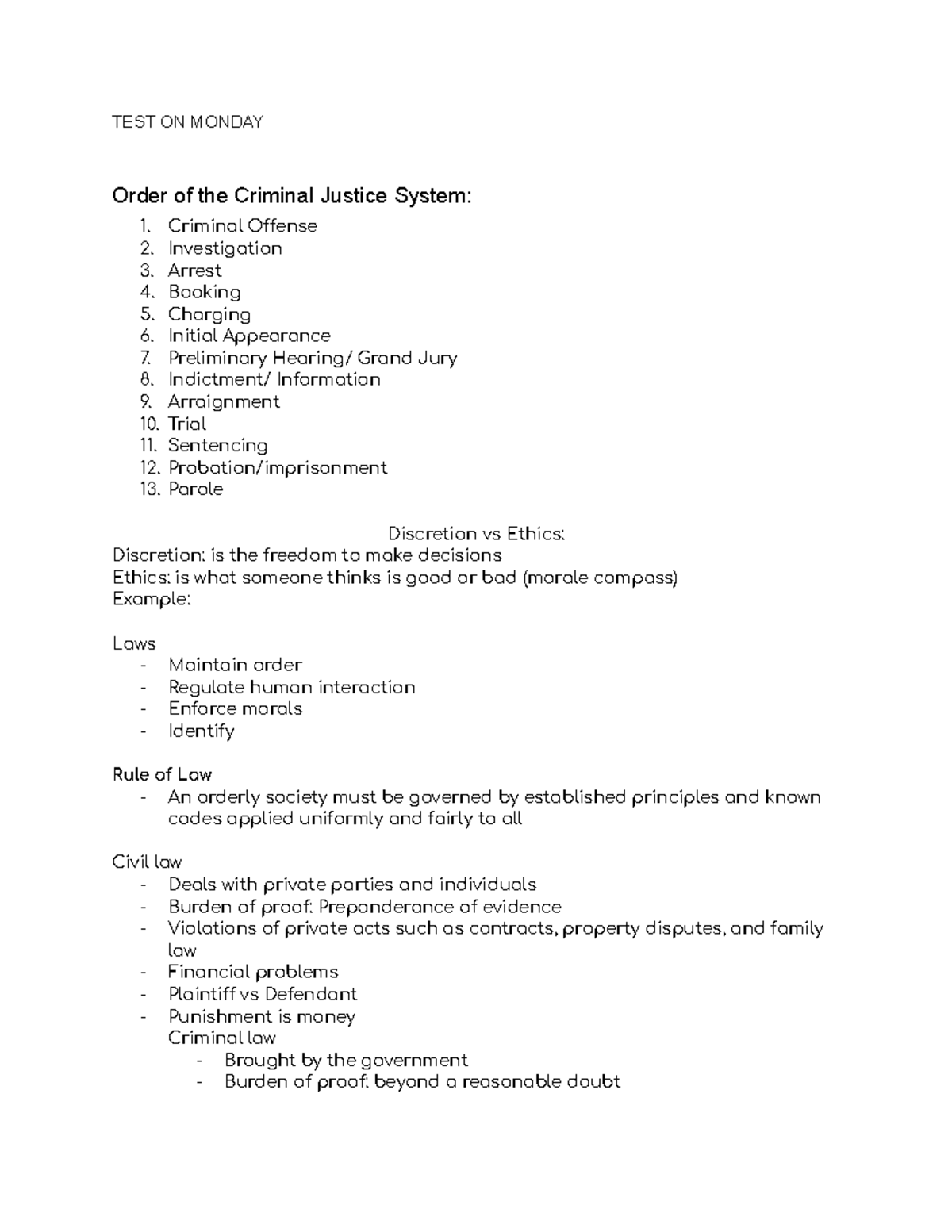CJ 101 Study Guide: Key Concepts in Criminal Justice System - Studocu