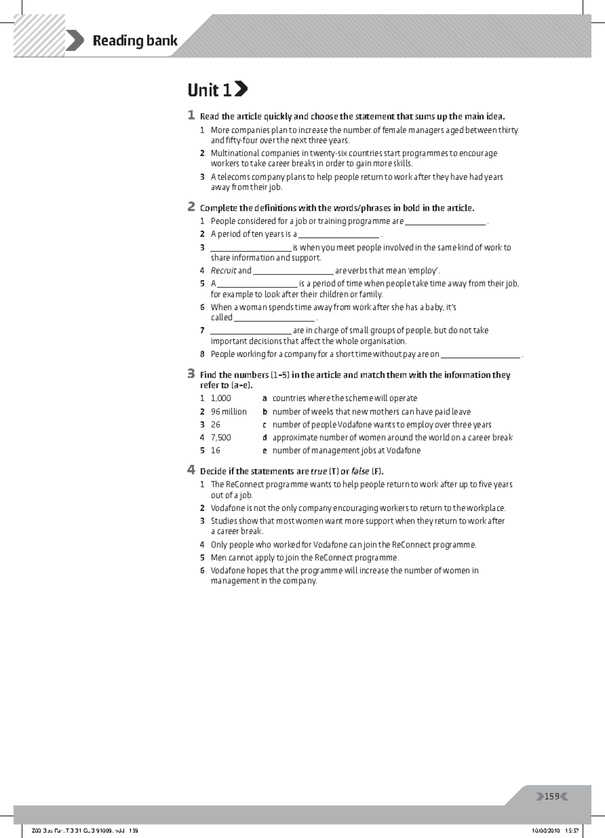 B1 Reading Bank: Unit 1-8 Study Guide and Exercises - Studocu