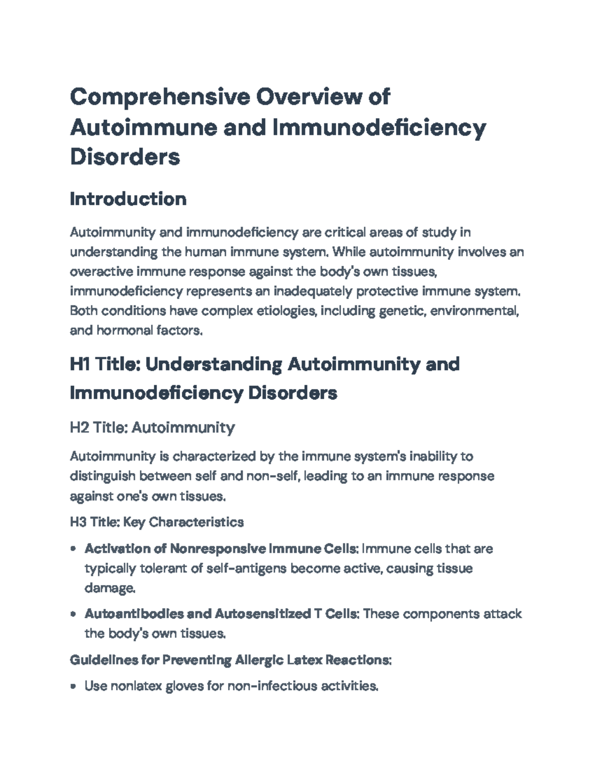 Comprehensive Overview of Autoimmune and Immunodeficiency Disorders ...