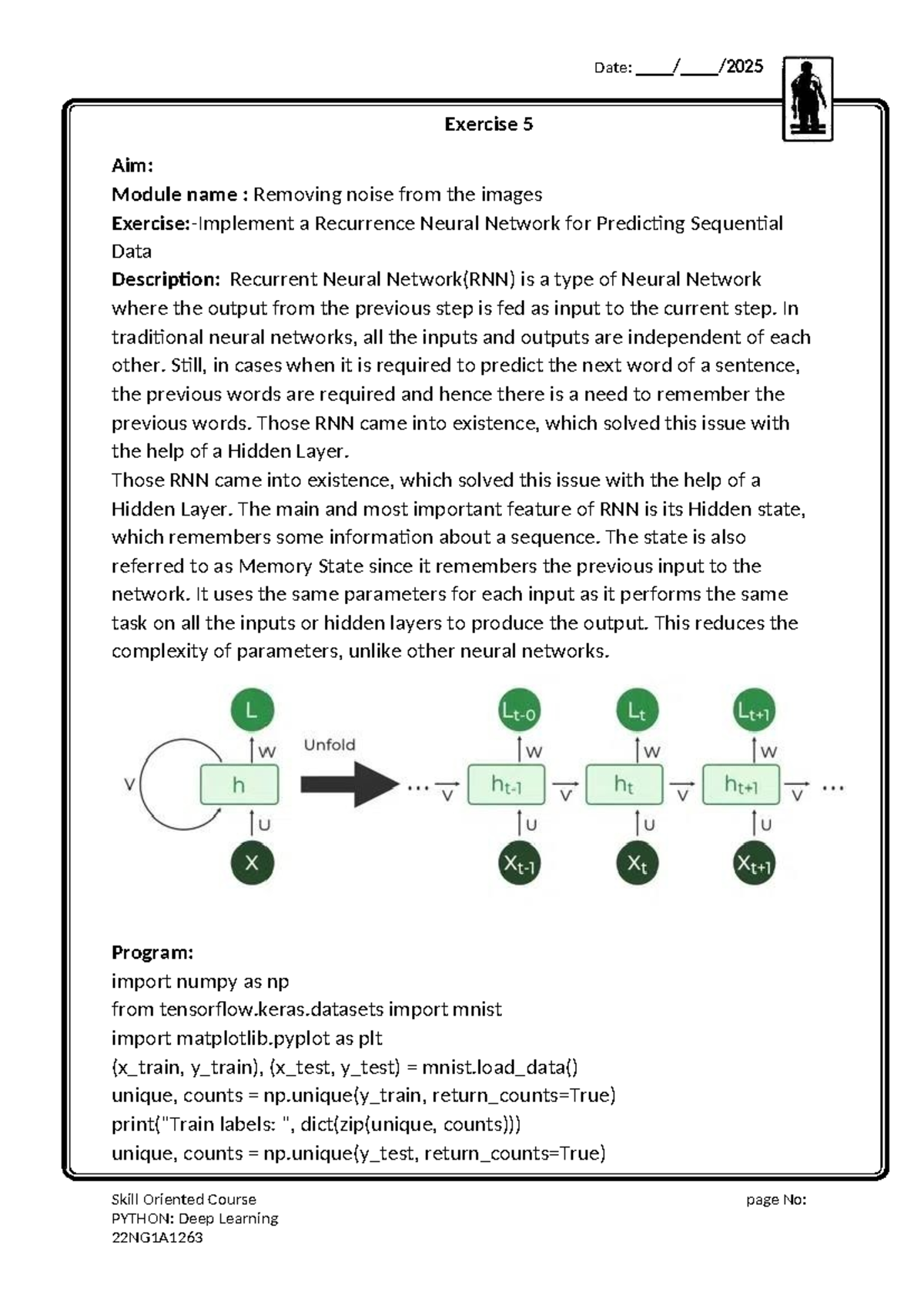 Exercise 5 to 10: RNN & CNN Techniques in PYTHON: Deep Learning ...