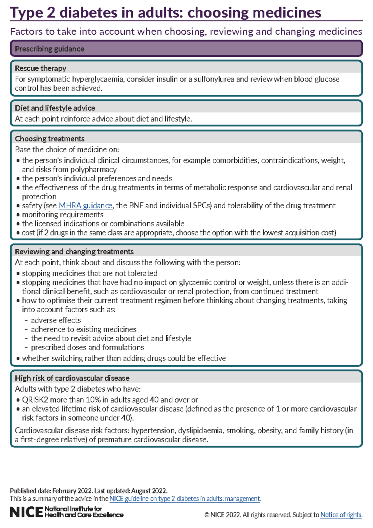 T2DM Meds NICE summary - Diabetes - Choosing treatments Base the choice ...