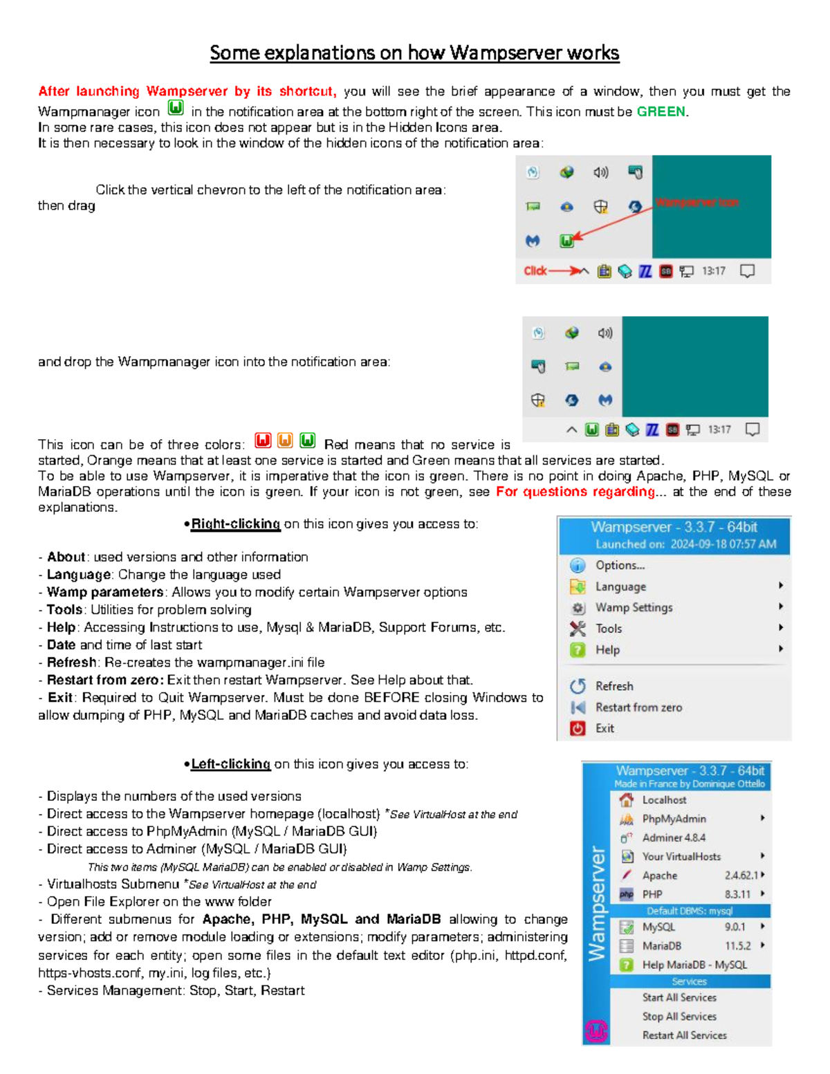 Wampserver Usage Instructions - FDCJHNL - Studocu