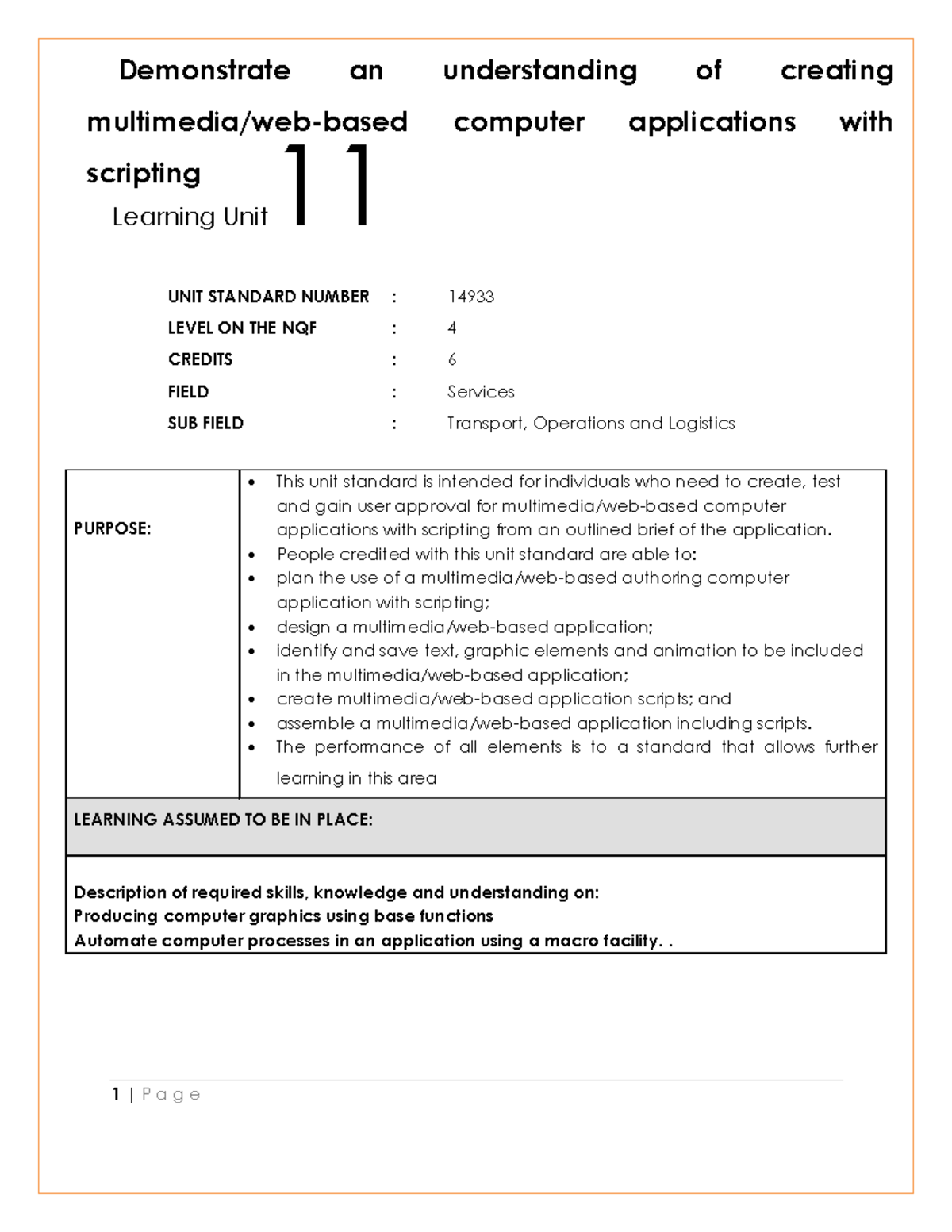 Understanding Multimedia Web-Based Apps with Scripting - Unit 14933 ...
