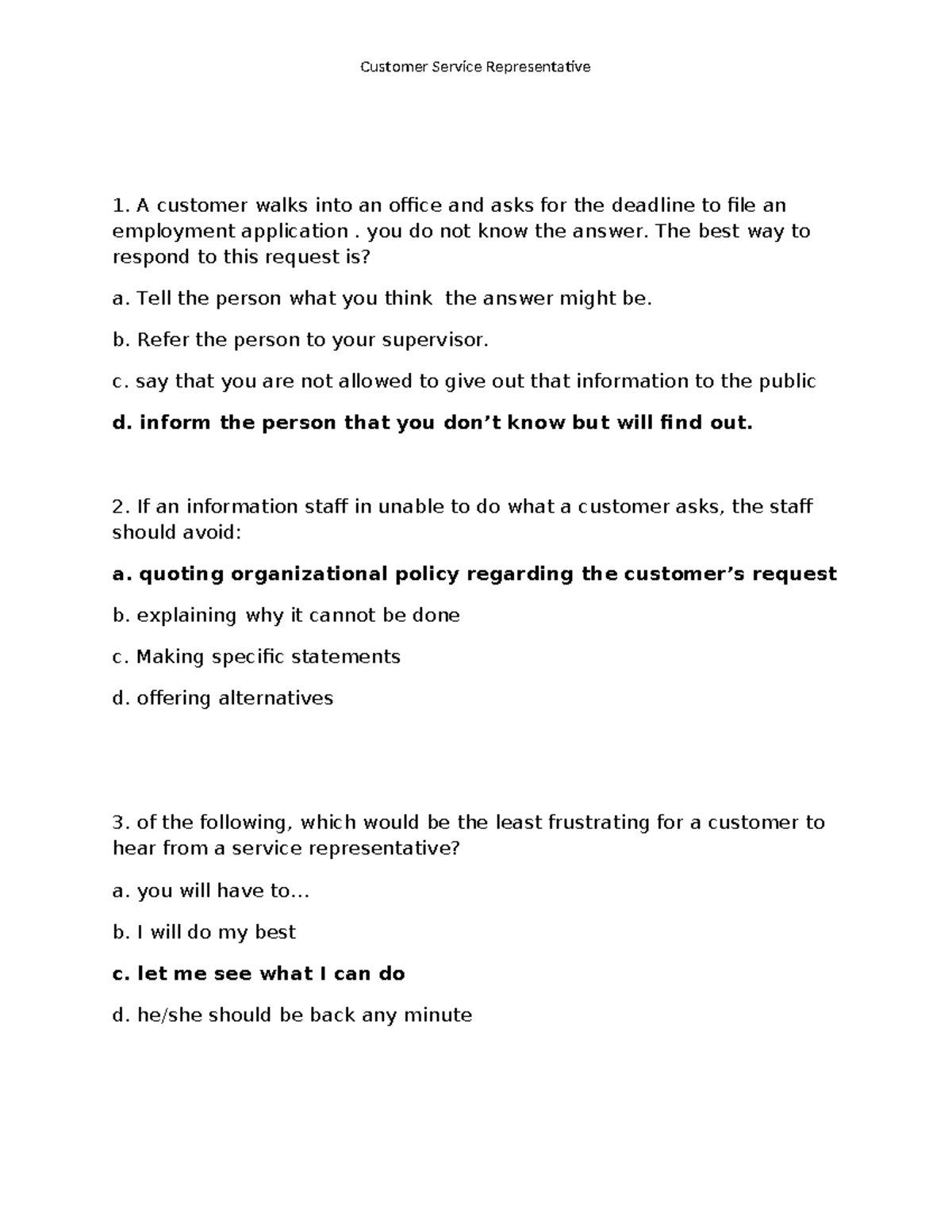 Customer Representative Strategies for Effective Service Management ...