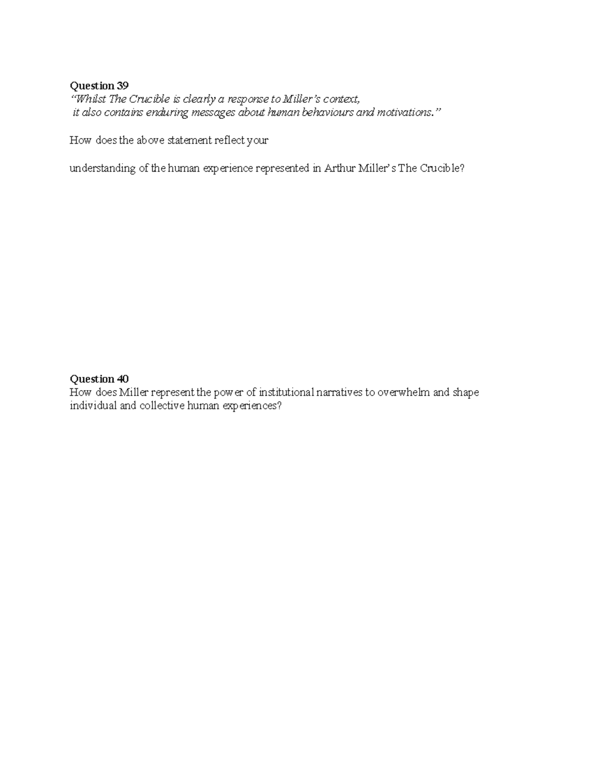 Common Module Essay Questions: Exploring Human Experience in The ...