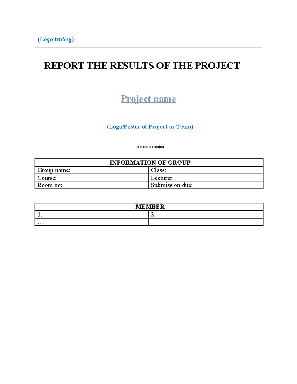 Project Report on Results and Outcomes of THE Project - Studocu
