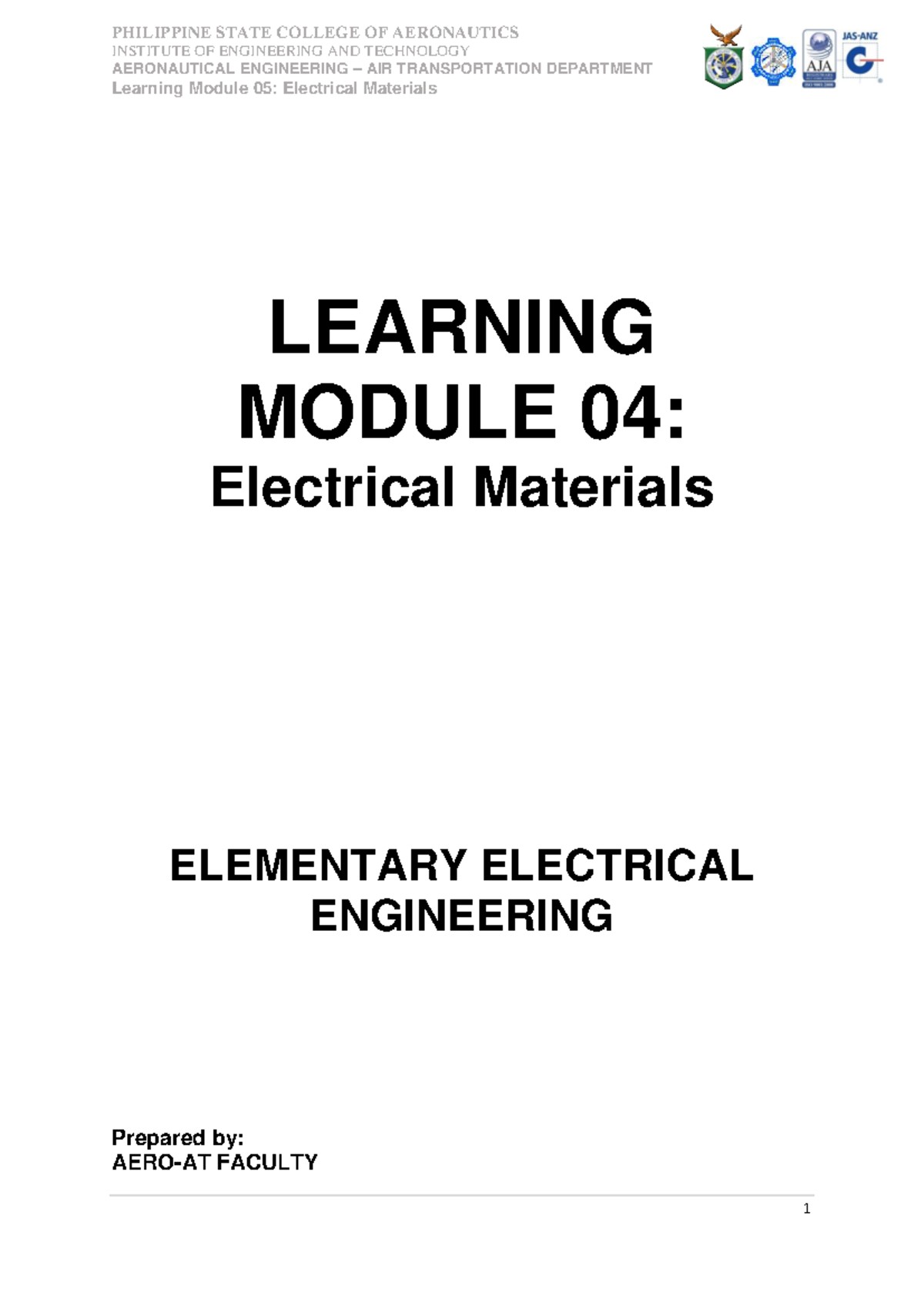 Learning Module 05: Electrical Materials (AE 101) - Studocu