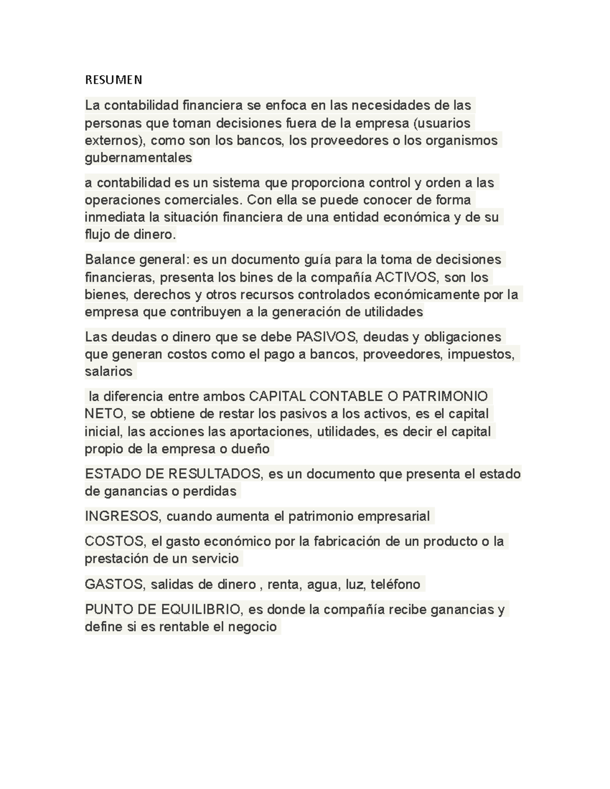 Resumen de los Principios Contables y su Importancia en la Decisión ...