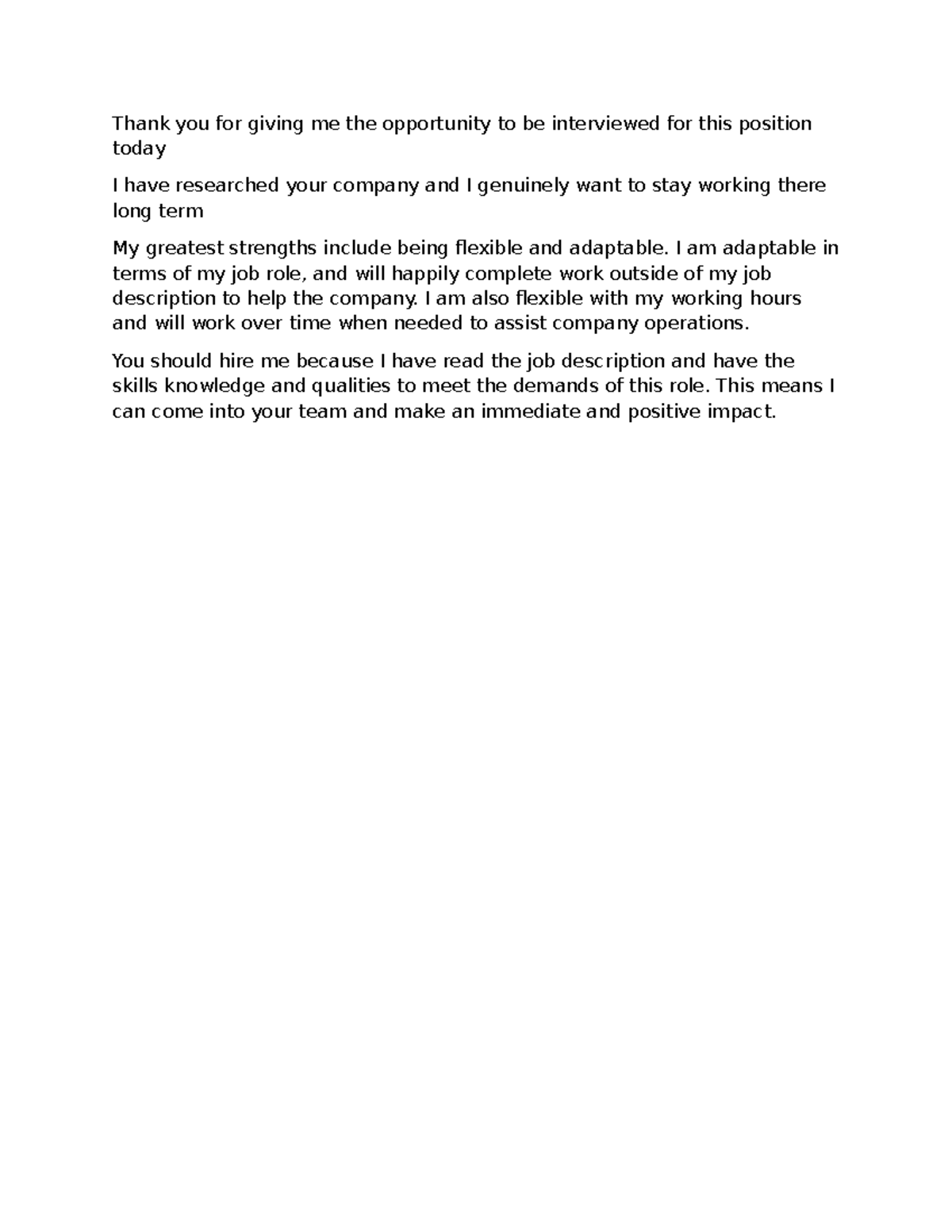 Interview Preparation Notes - Job Application Insights - Studocu