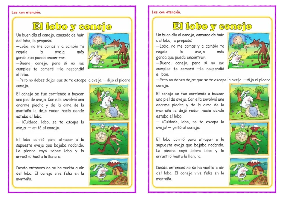 Cuento Del Lobo Y El Conejo