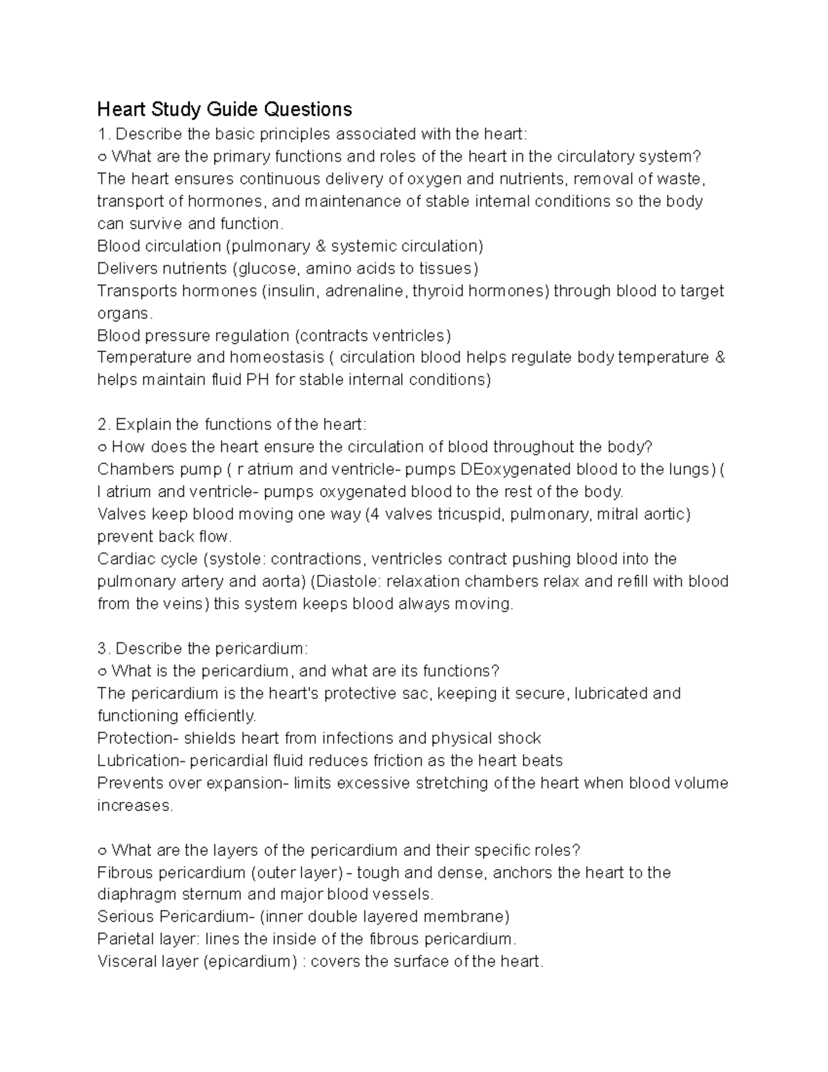 Cardiovascular System Study Guide: Heart Anatomy & Function (BIO 101 ...