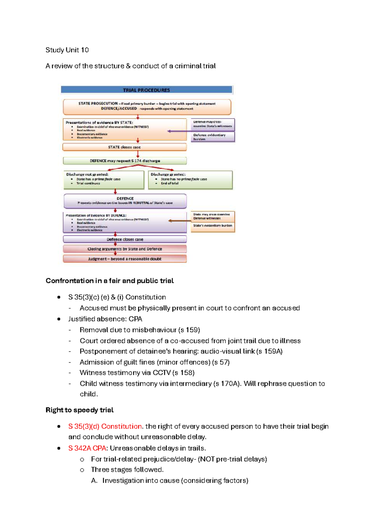 Study Unit 10: Structure and Conduct of Criminal Trials in South Africa ...