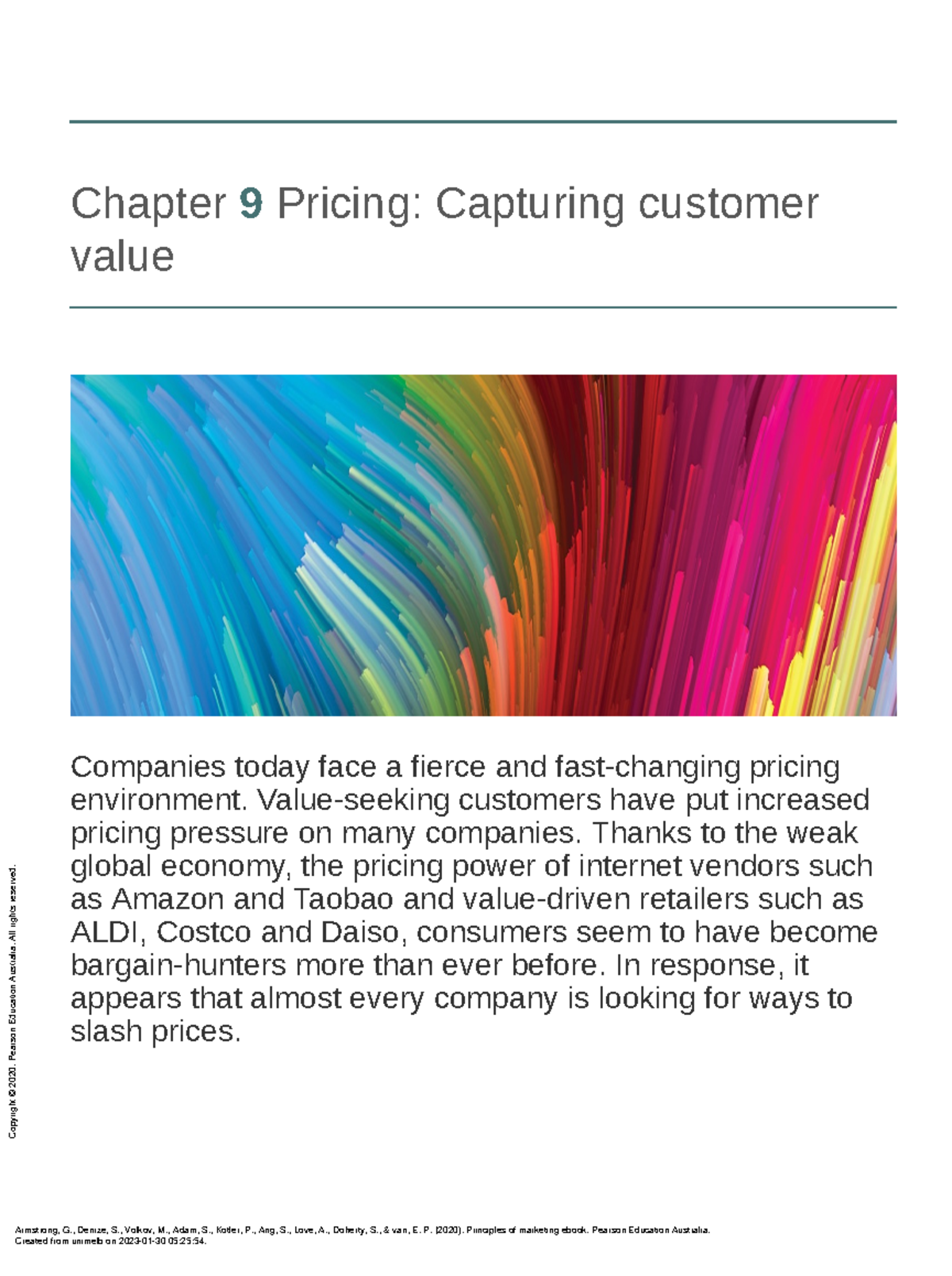 Chapter 9 - Pricing Strategies: Capturing Customer Value - Studocu