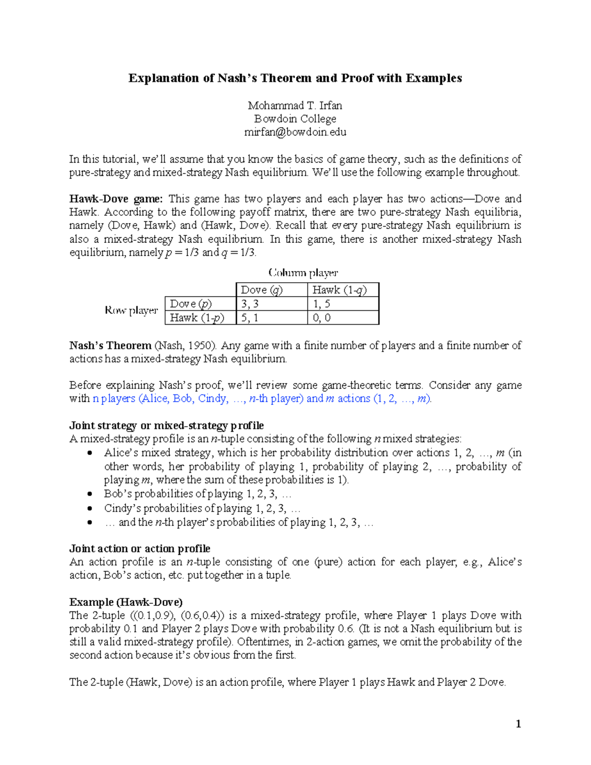 Nash's Theorem Explained: Proof & Examples in Game Theory - Studocu