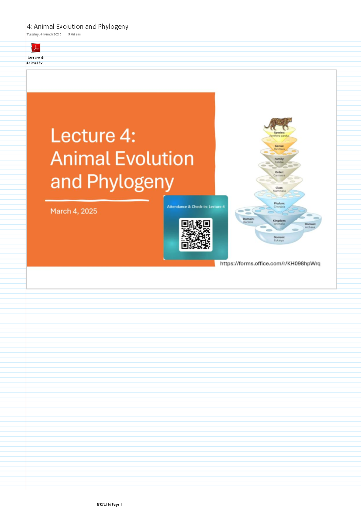 BIOL114 Lecture 4: Animal Evolution and Phylogeny Insights - Studocu