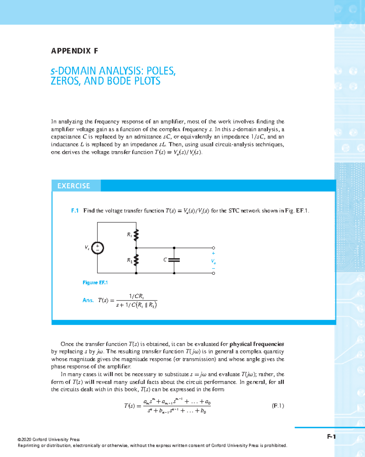 Bode Plot Appendix Sedra - APPENDIX F s-DOMAIN ANALYSIS: POLES, ZEROS ...