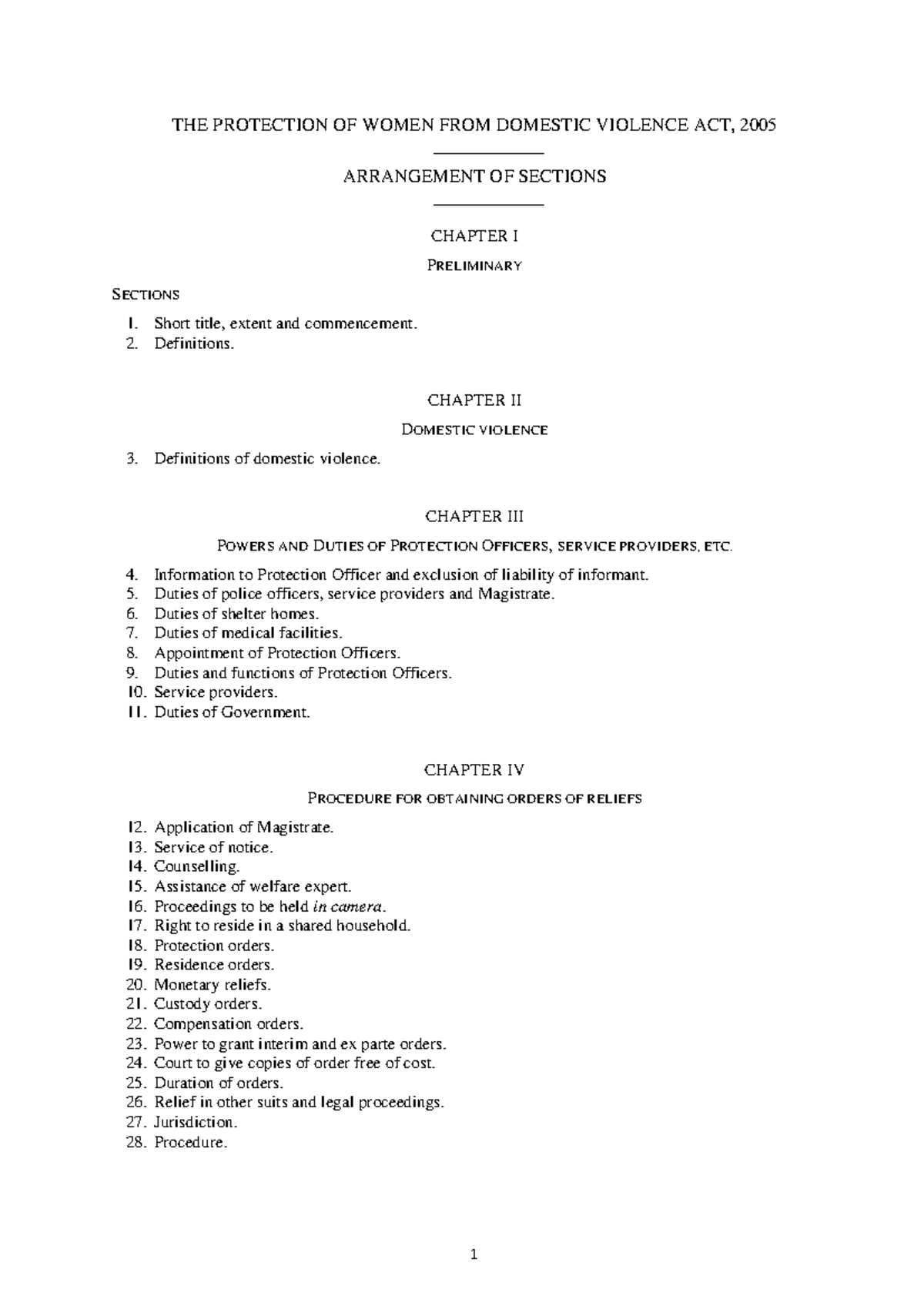 Protection of women from domestic violence act, 2005 - THE PROTECTION ...