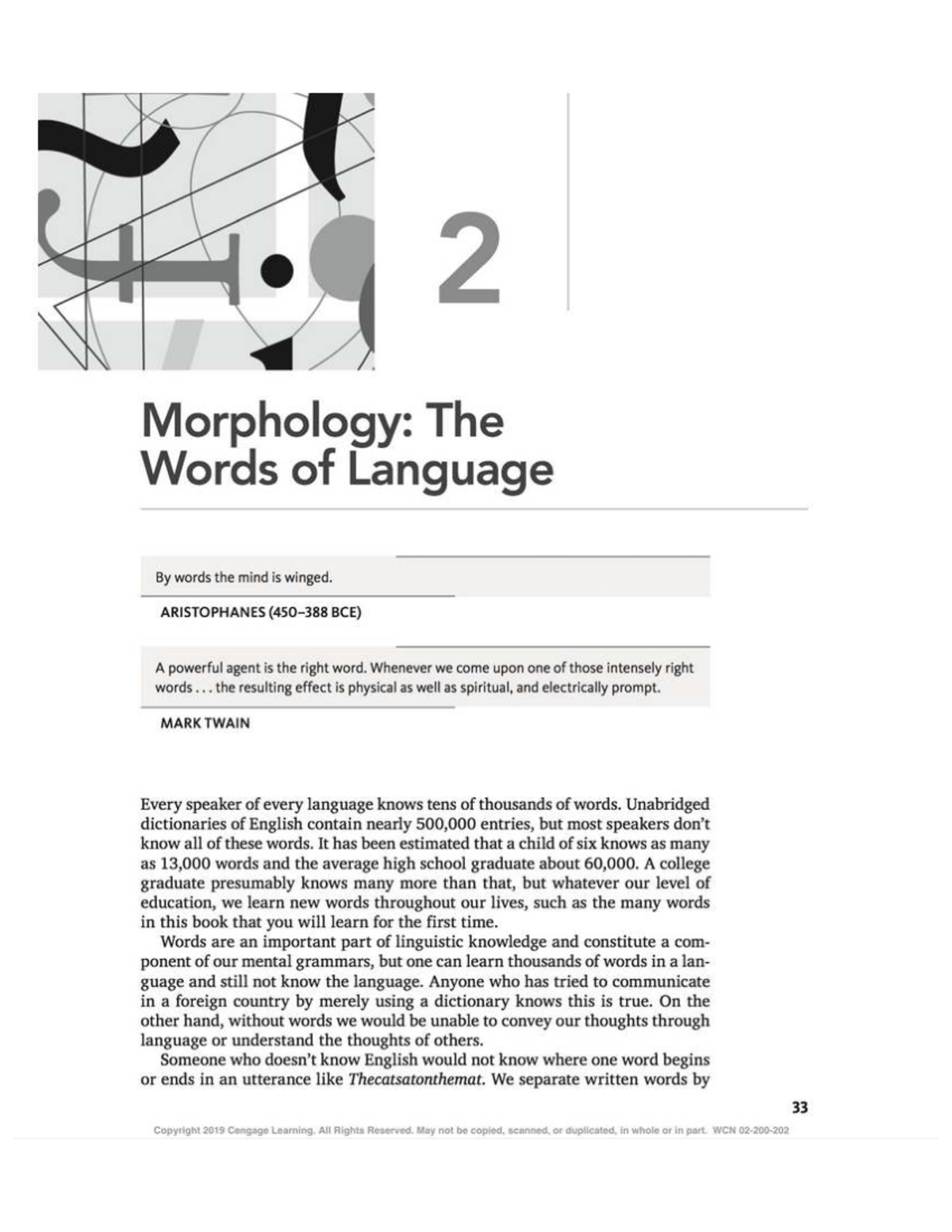 Morphology and the Structure of Words - An Intro. to Language (11th Ed ...