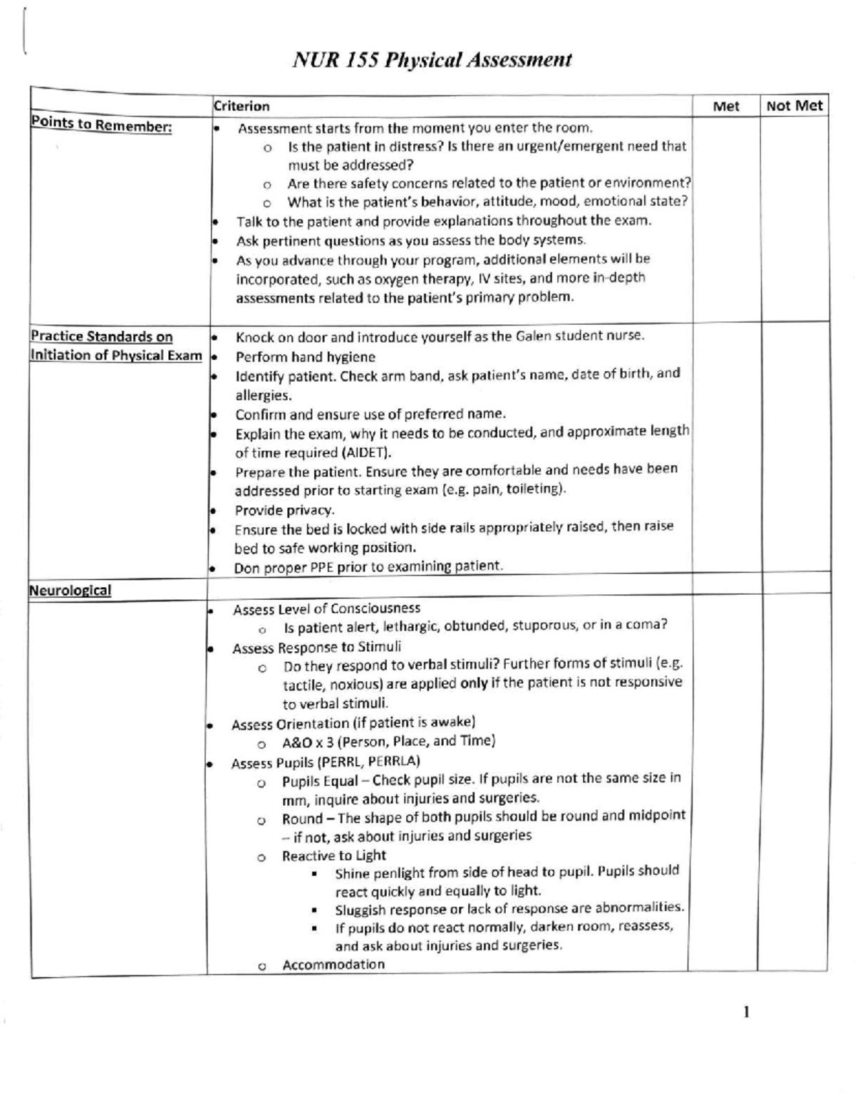 NUR 155 Physical Assessment: Comprehensive Head-to-Toe Guide - Studocu