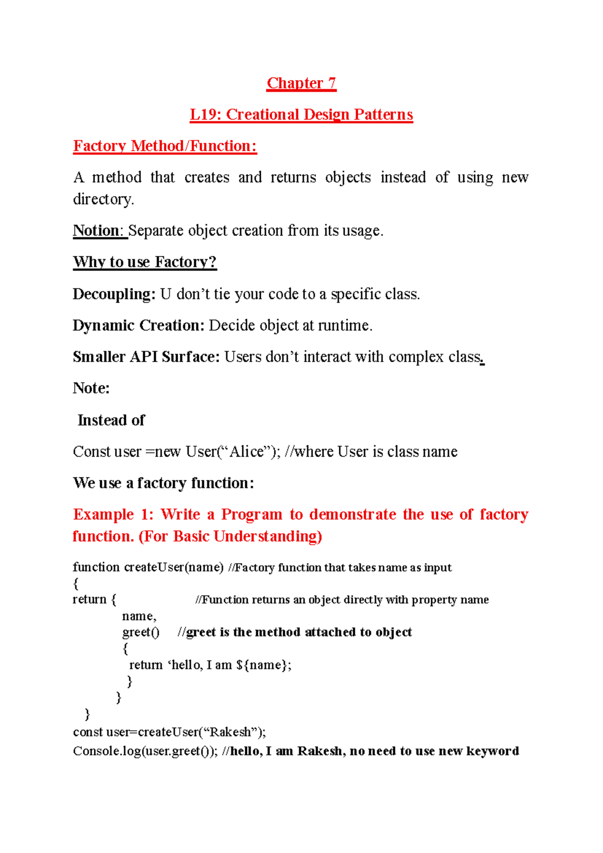 Final Exam: Chapter 7-9 Creational & Structural Design Patterns - Studocu