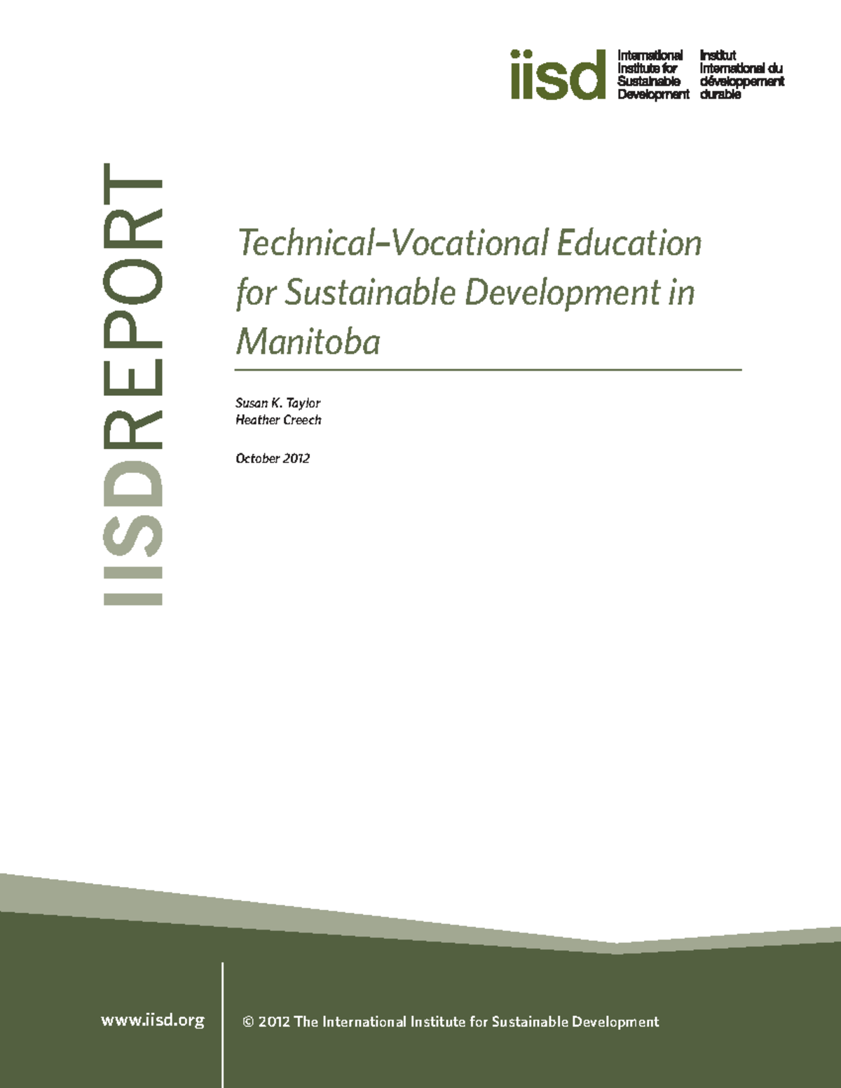 Education for Sustainable Development in Manitoba: A TVET Perspective ...