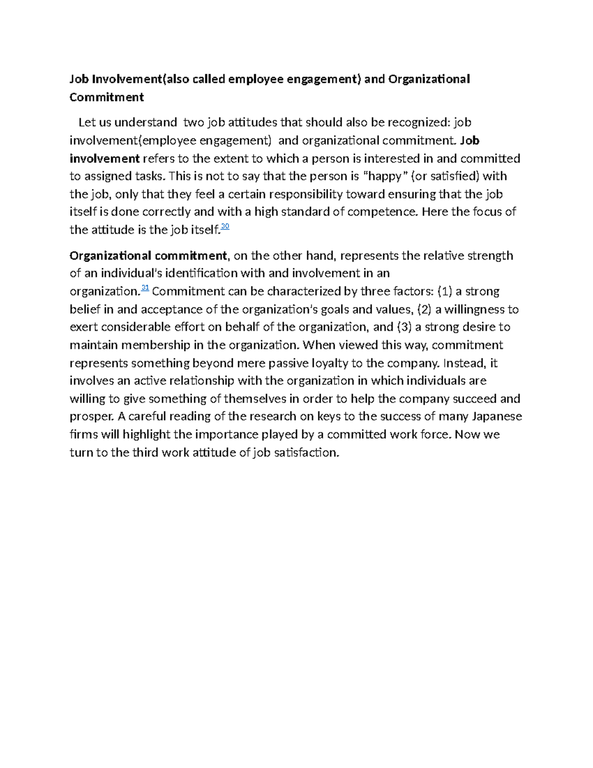 Job Involvement & Organizational Commitment: Understanding Key ...