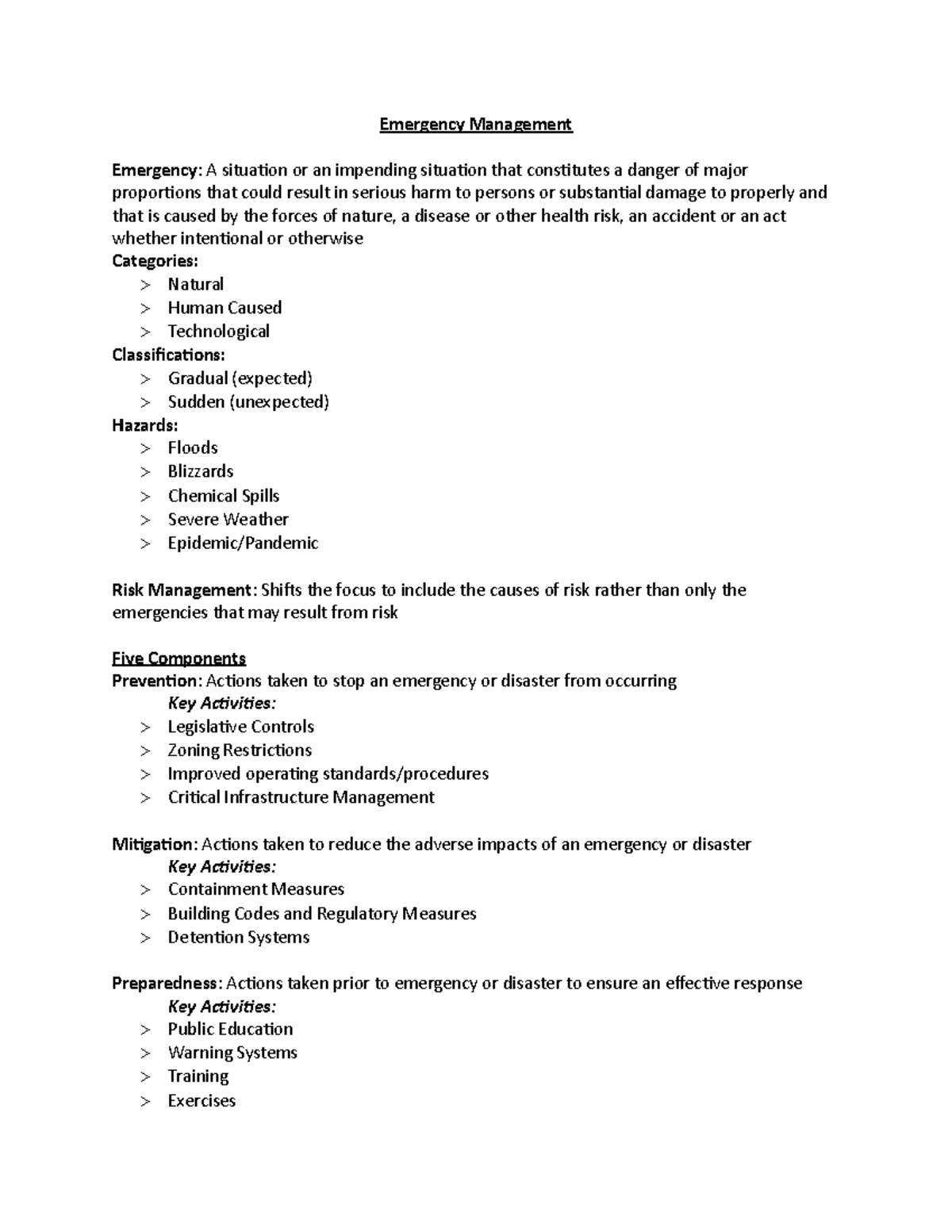 Emergency Management: Practice Exam Questions and Key Concepts - Studocu