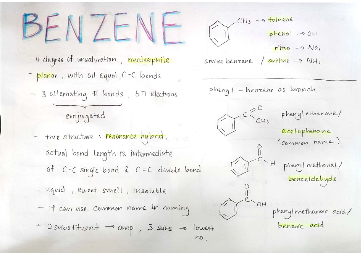Benzene and Its Derivatives: Structure, Reactions, and Nomenclature ...