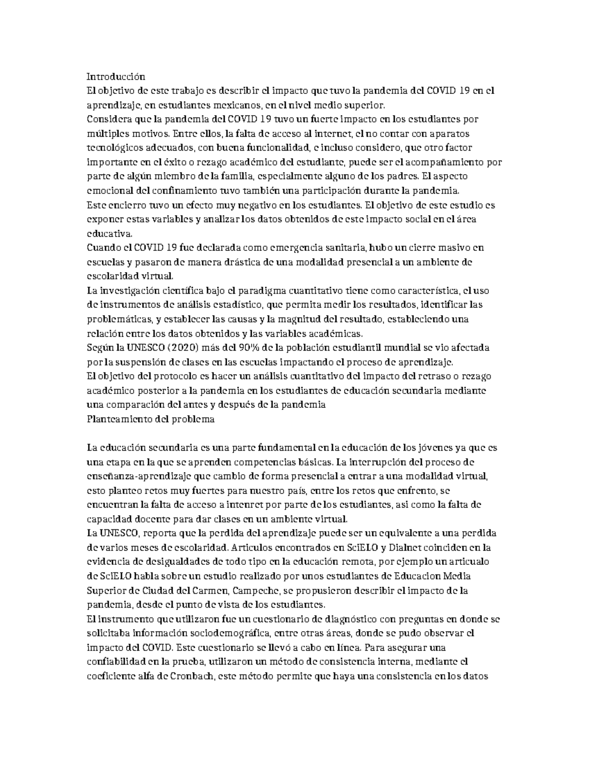 Impacto de la Pandemia en el Aprendizaje de Estudiantes de Secundaria ...