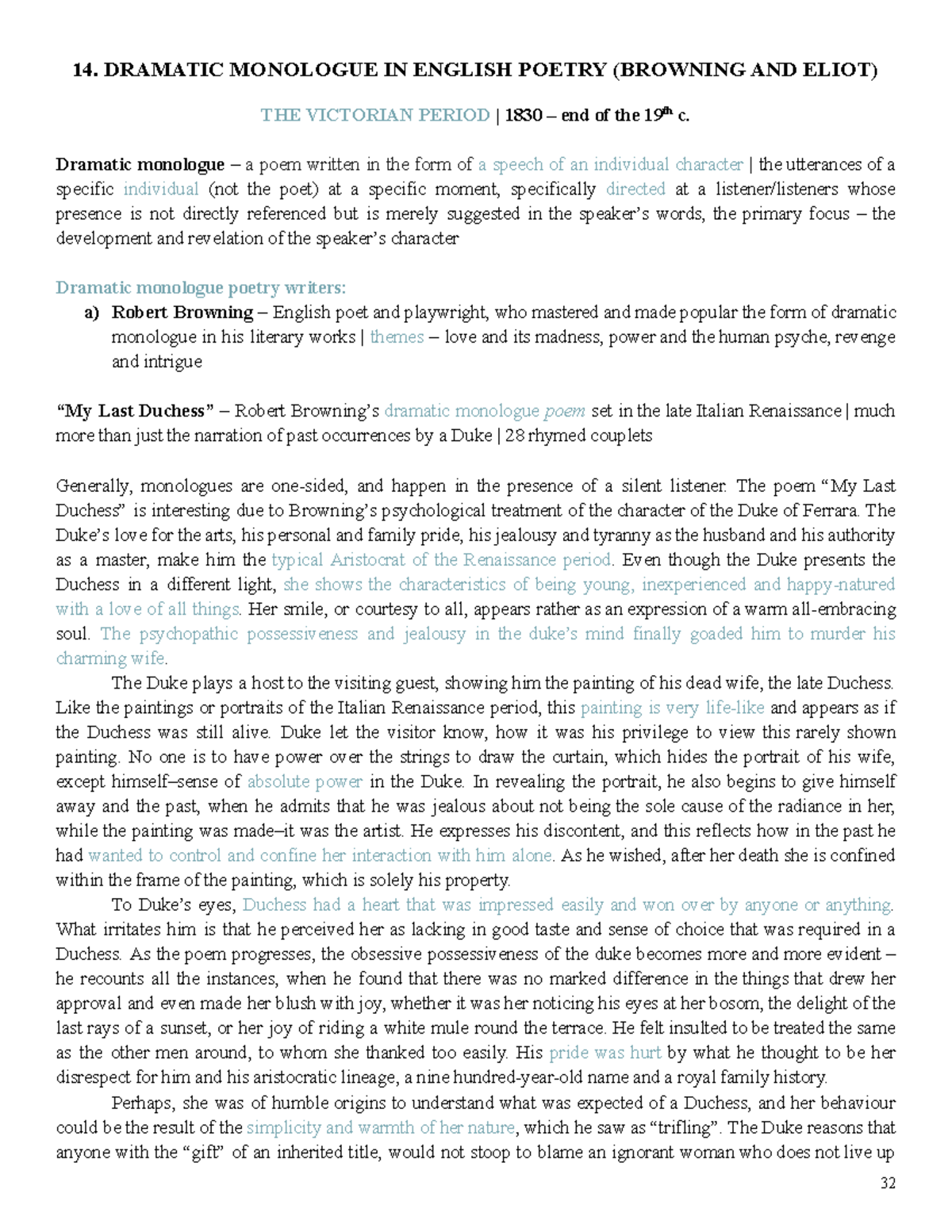 Topic 14: Dramatic Monologue in English Poetry (Browning & Eliot) - BA ...