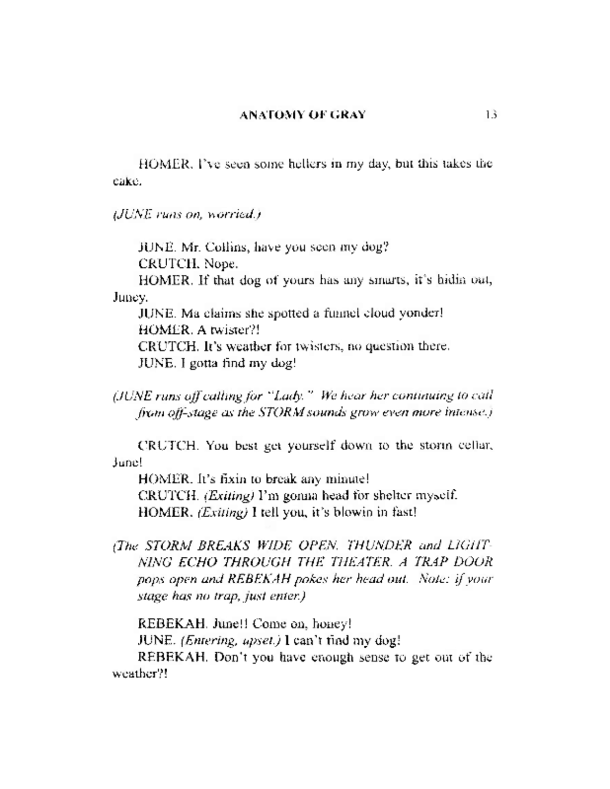 ANATOMY OF GRAY 14 Scene Breakdown and Call Script Analysis - Studocu