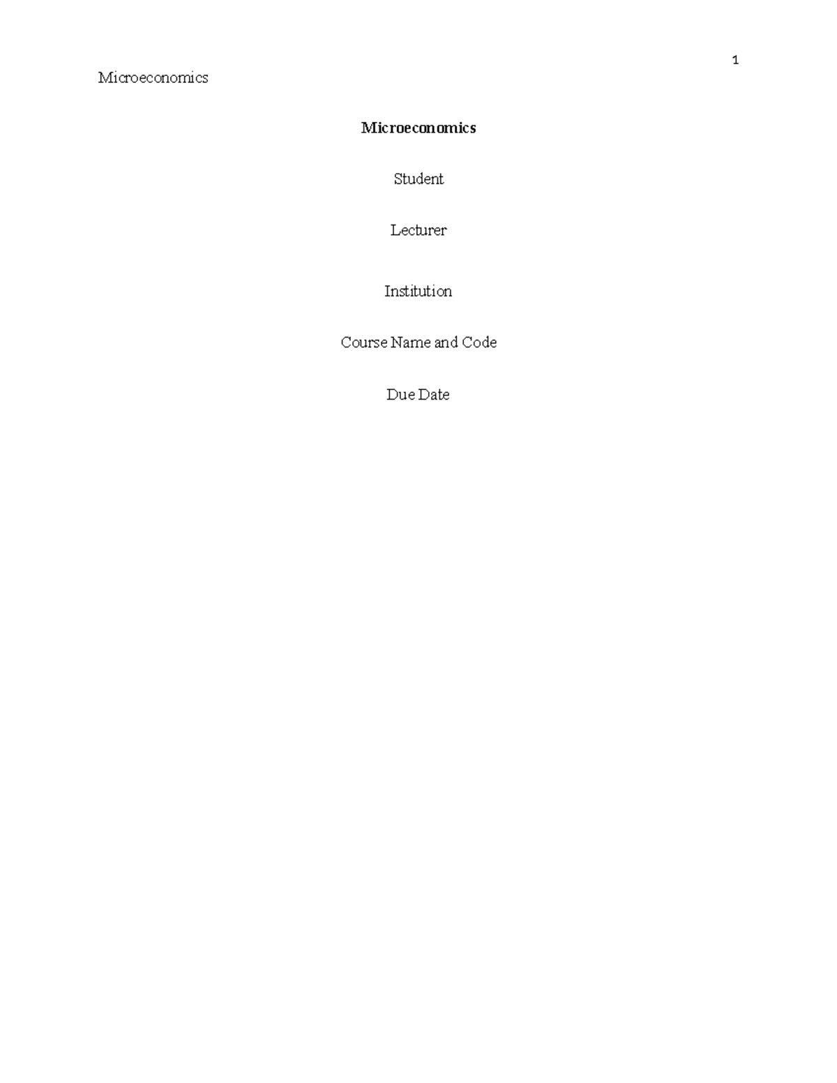Microeconomics Final Exam Notes (Course Code: 1) - Studocu