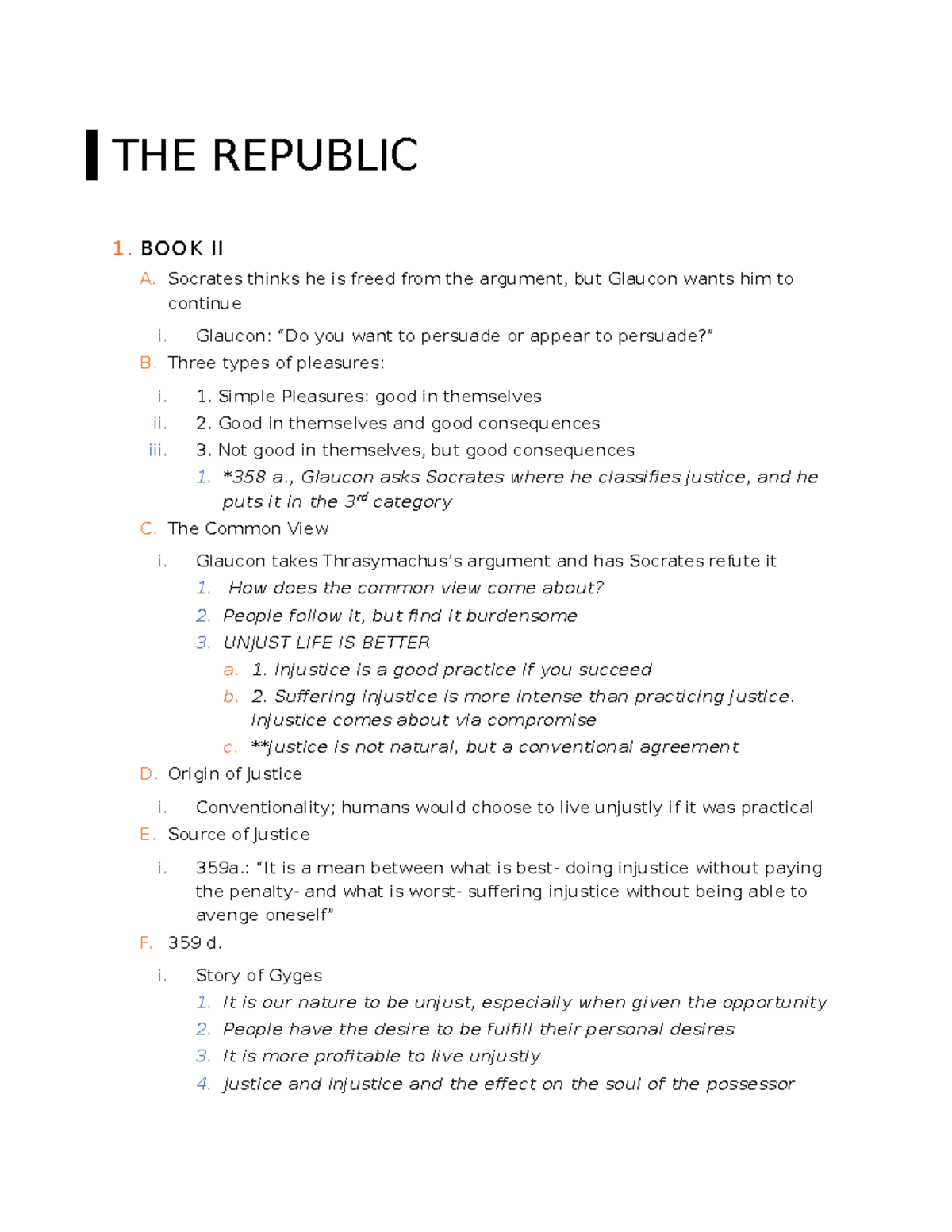 The republic book 2 - Book 2 analysis/summary - THE REPUBLIC 1. BOOK II ...