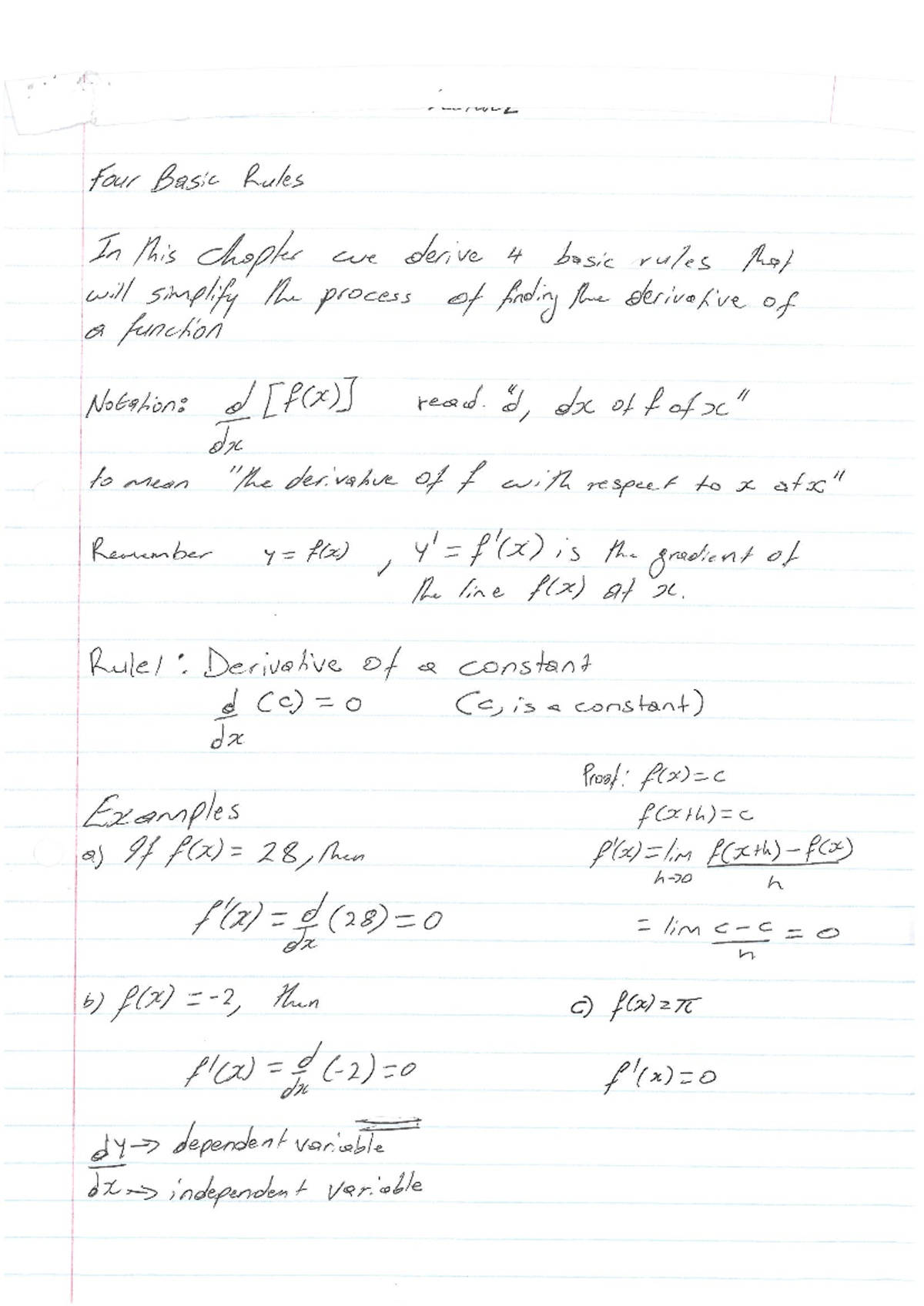 Lecture 17: Four Basic Rules for Derivatives in Calculus - Studocu
