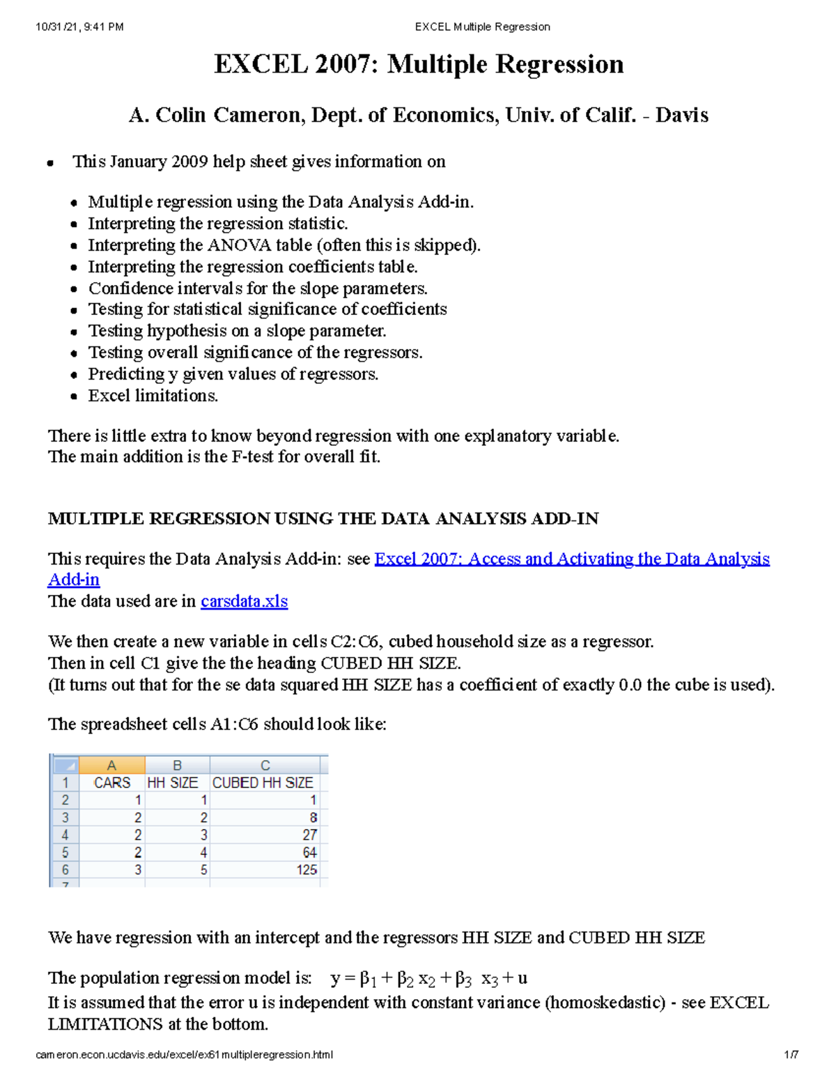 Multiple Regression - Support reading for CFA L2 material for students ...