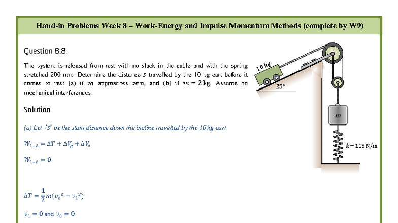 EG1300 PSS08 - Week 8 Problems: Impulse & Momentum Solutions - Studocu