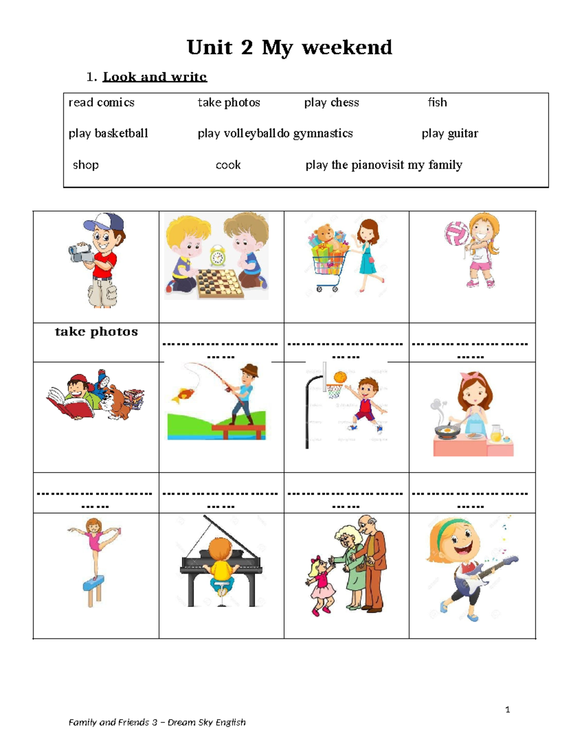 Family and Friends 3 – Unit 2 Vocabulary and Activities Guide - Studocu