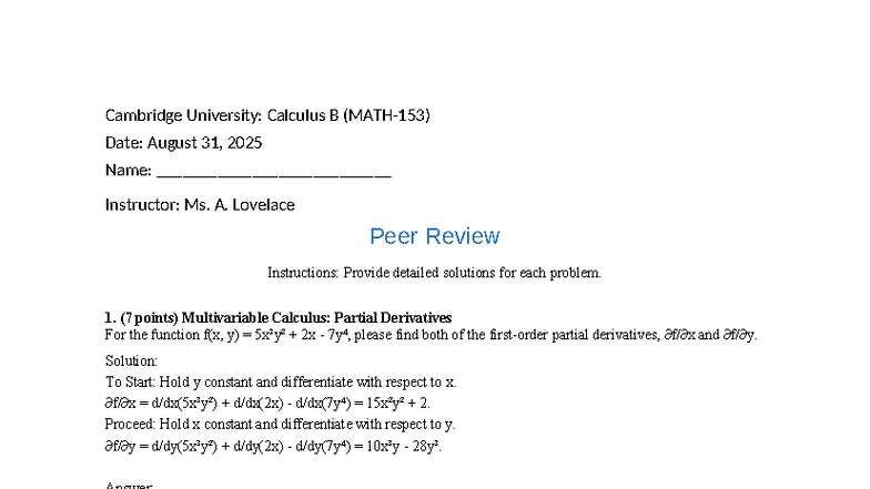 Comprehensive Review for Calculus B (Course Code: 7136) - Studocu