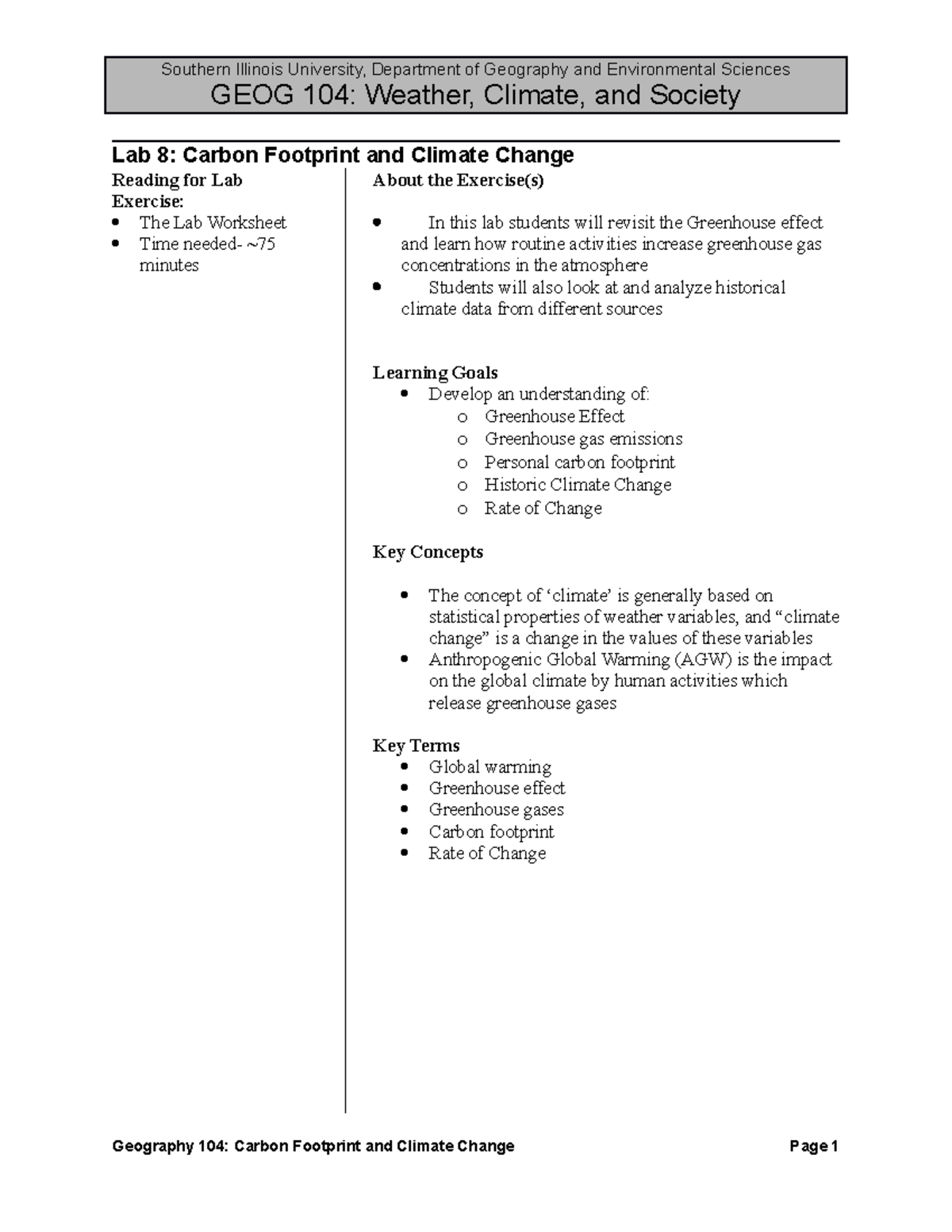 GEOG 104 Lab 8: Analyzing Carbon Footprint & Climate Change Effects ...