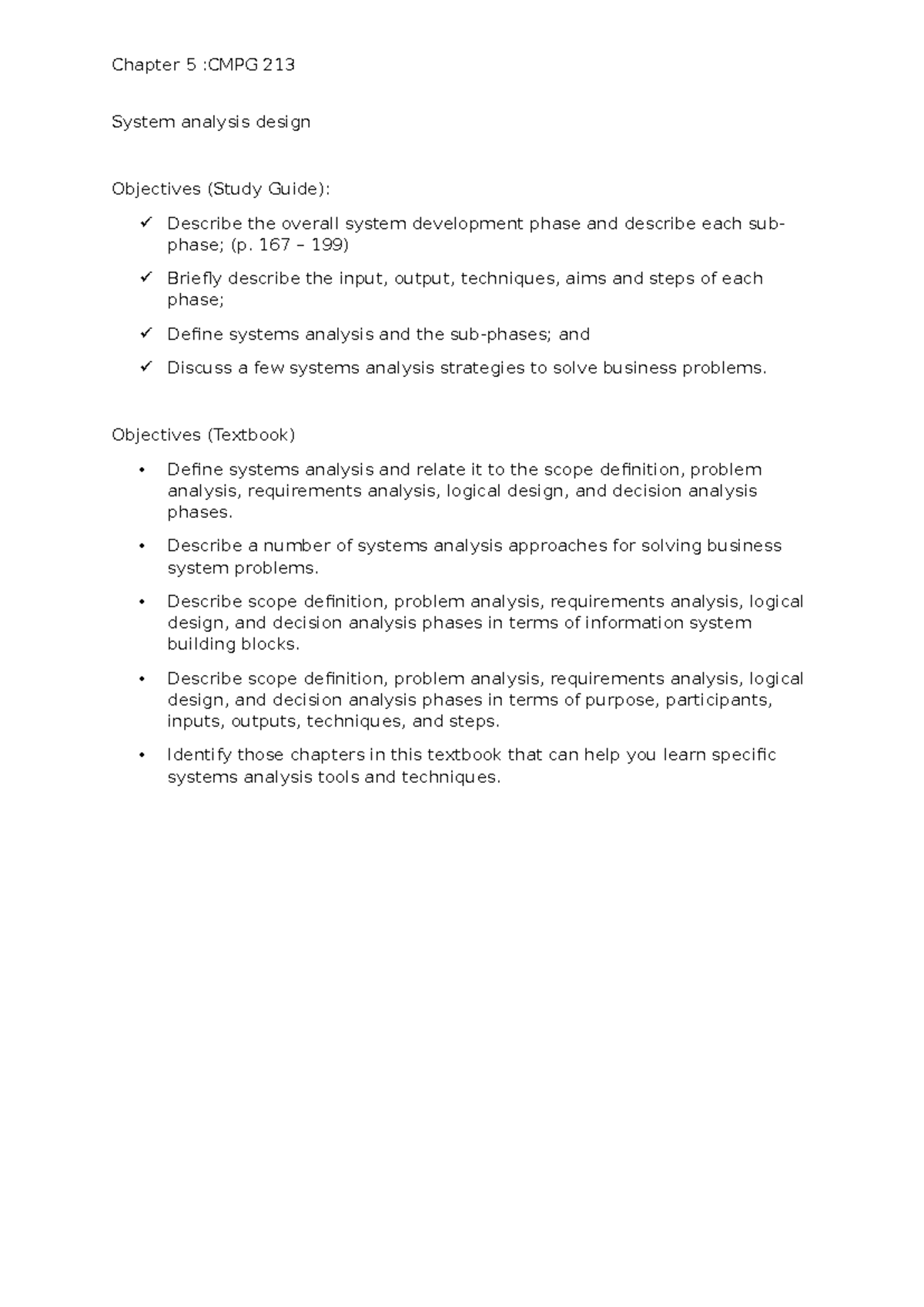 Chapter 5 - Cmpg213: Summary of Systems Analysis & Design Concepts ...