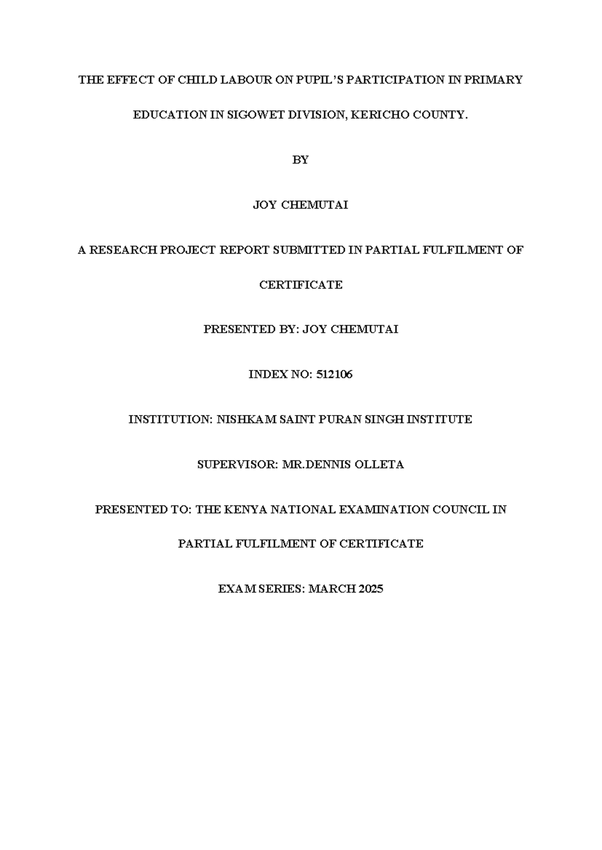The Impact of Child Labour on Primary Education Participation in ...