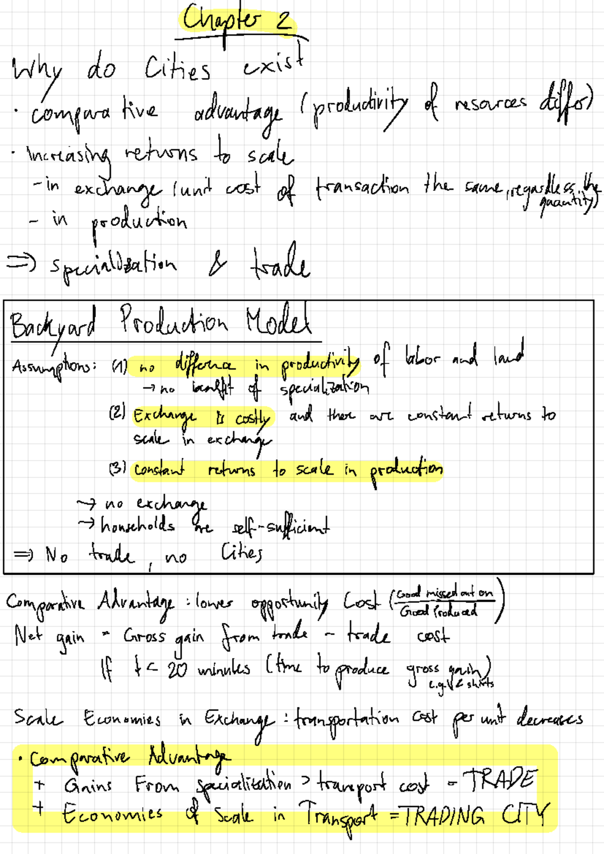 Summary of Chapter 2: Cities, Comparative Advantage, and Trade - Studocu
