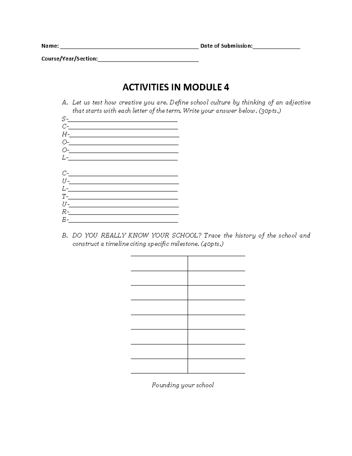 Act m4 - Activity module in the subject of Understanding to review ...