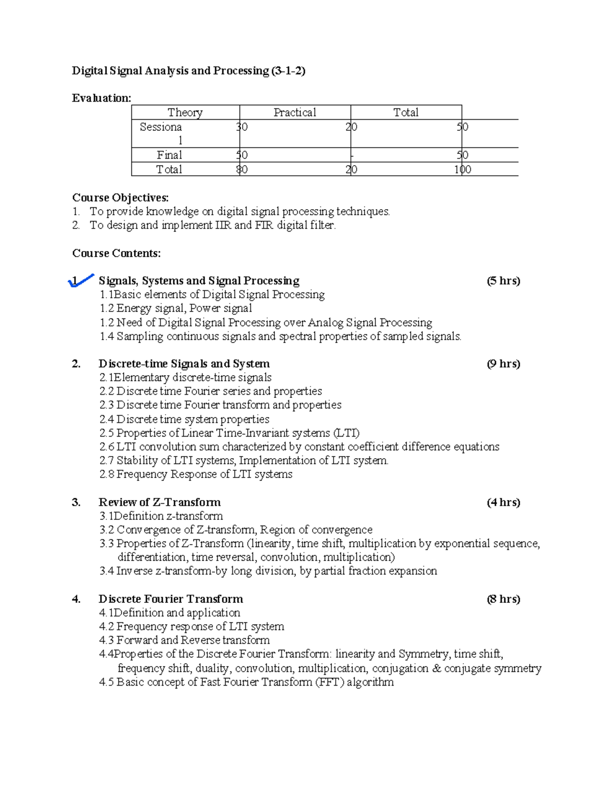 DSAP 2023: Digital Signal Processing Final Exam Review - Studocu