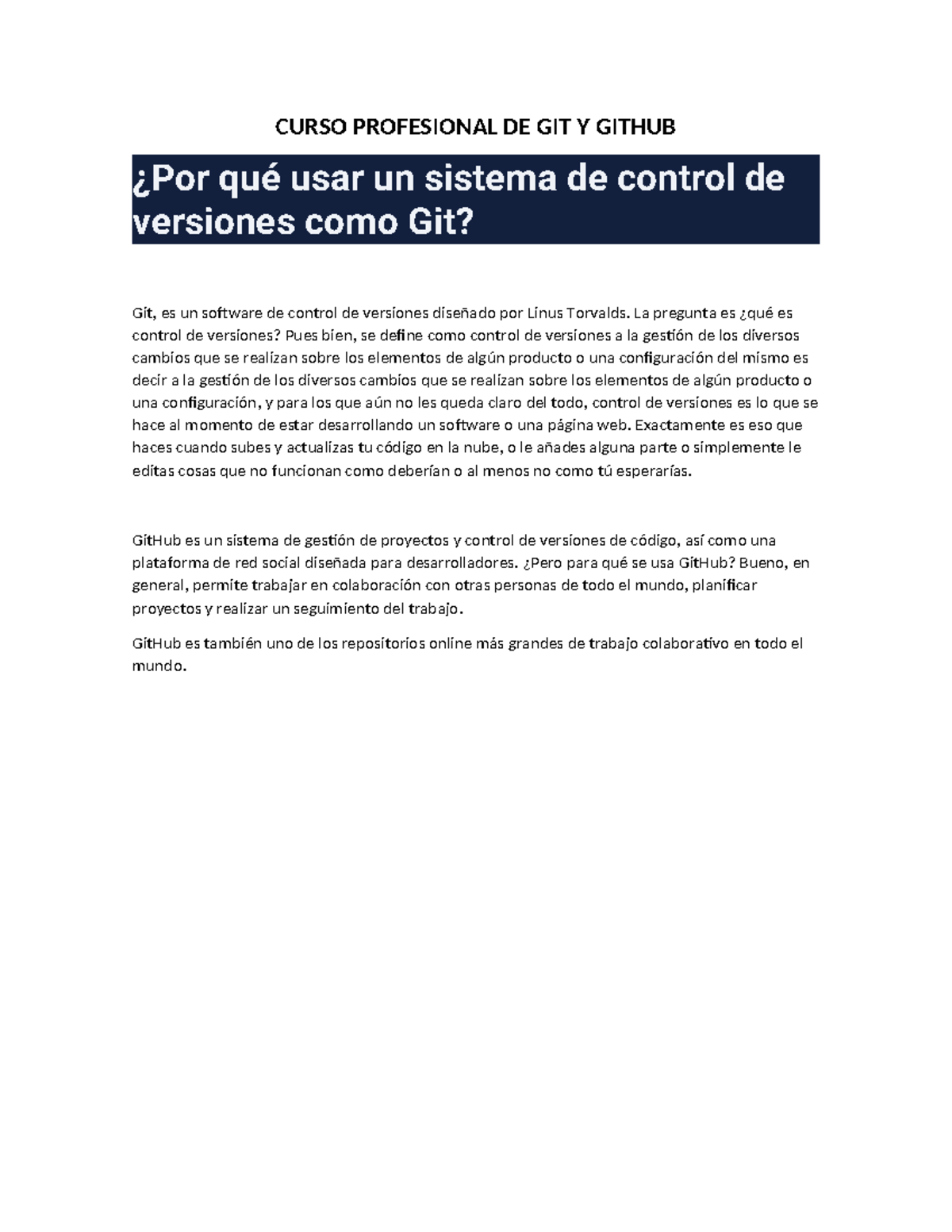 Curso Profesional DE GIT Y Github - CURSO PROFESIONAL DE GIT Y GITHUB ...