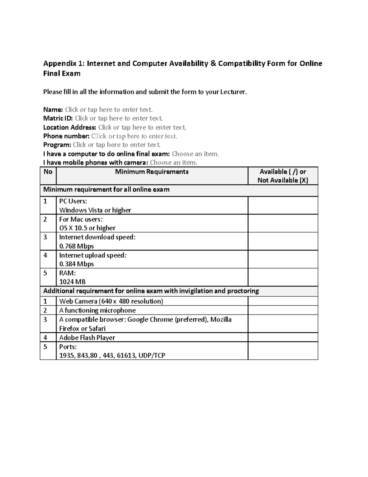 Appendix 1 dan 2 - aaaaaaa - Appendix 1: Internet and Computer ...