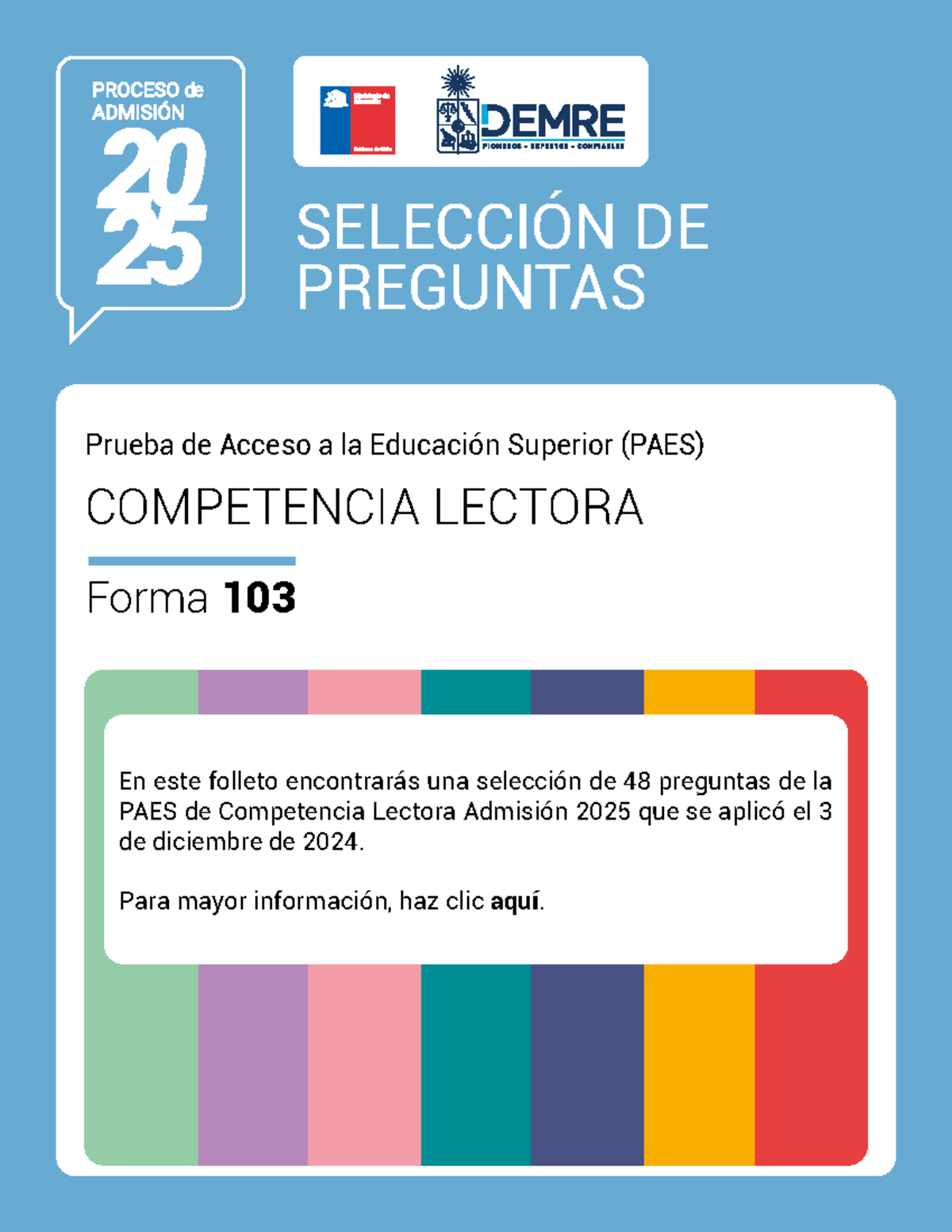 Paes regular competencia lectora 2025 - SELECCIÓN DE PREGUNTAS ...